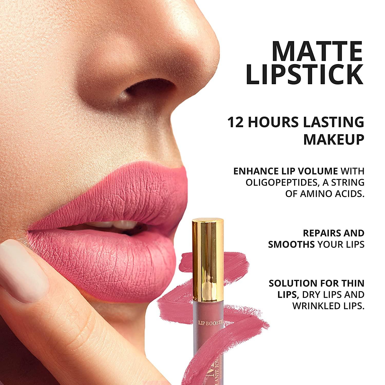 Hyaluronic Acid Lip Booster Matte with Collagen & Oligopeptides 12Hour Lasting Matte Lipstick