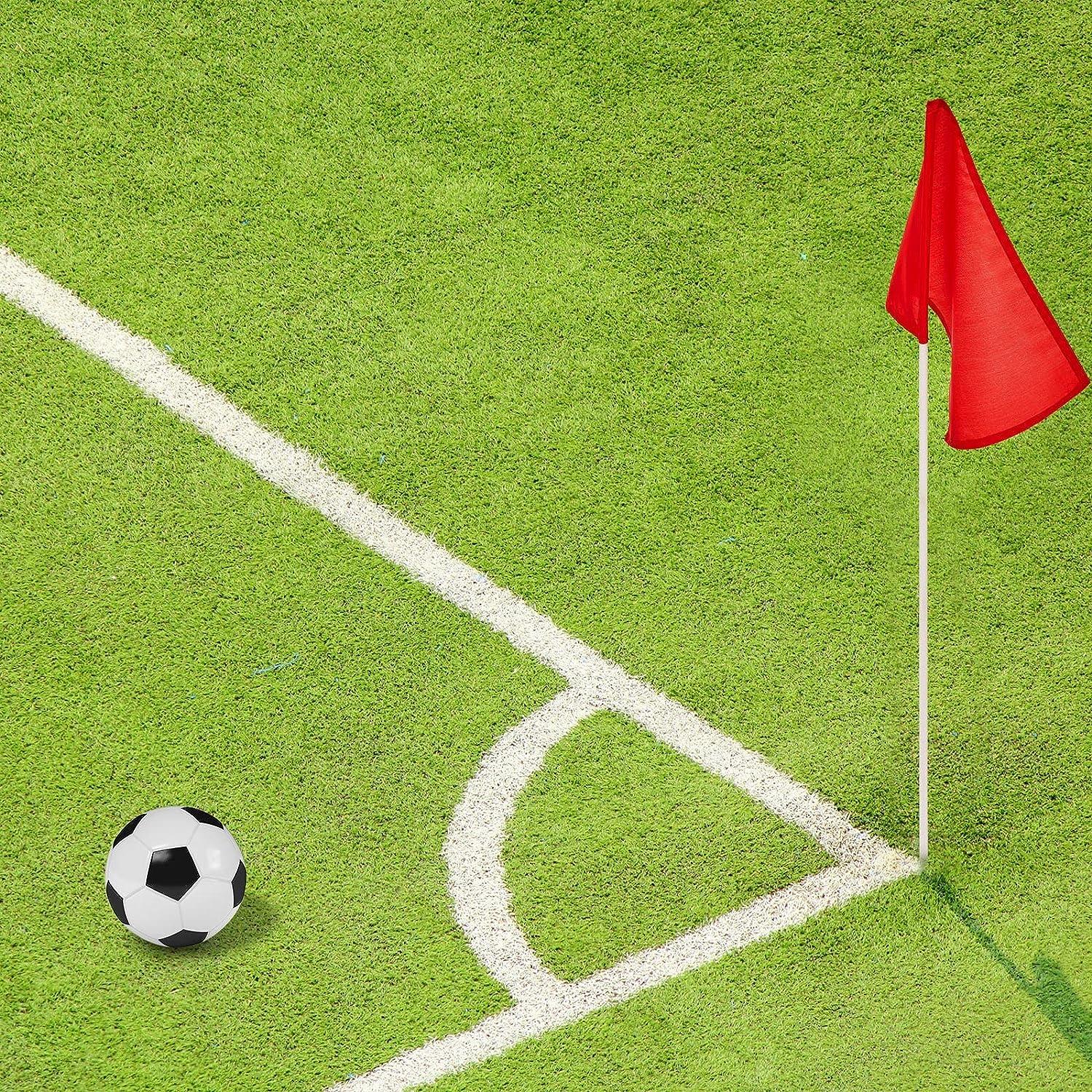 Set of 4 Soccer Corner Flags Red Replacement Flags for Soccer Field
