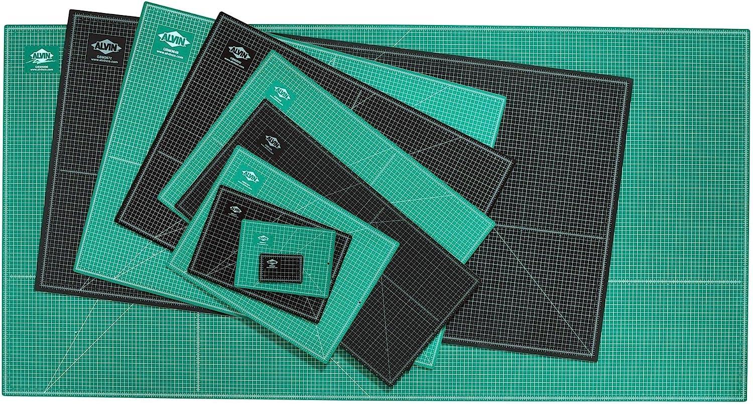 ALVIN Cutting Mat Self-Healing Professional Series 18x24 Model GBM1824  Green/Black Double-Sided, 5 Ply Gridded Rotary Cutting Board for Crafts,  Sewing, Fabric - 18 x 24 inches 18 x 24