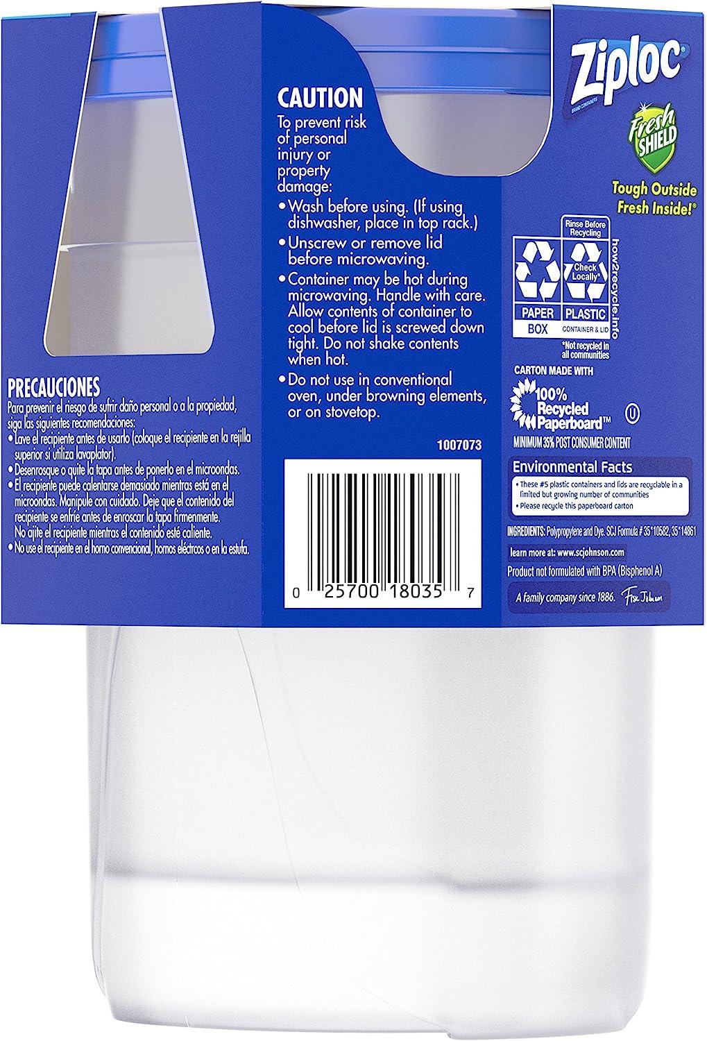 Ziploc Twist 'n Loc Containers for Food, Travel, and Organization