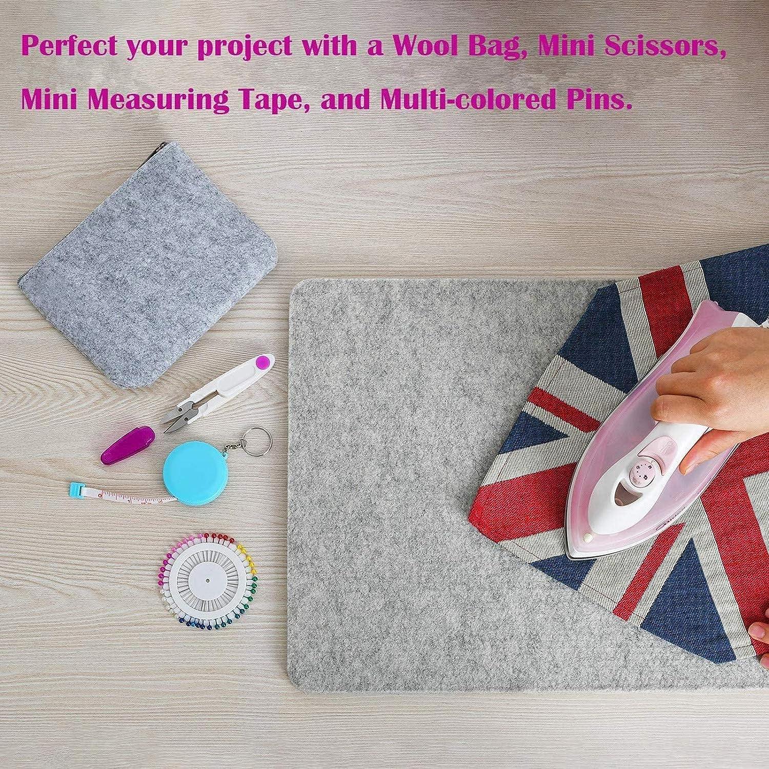 Wool Pressing Mat, 2 Packs 17 x 13.5 Quilting Ironing Pad  Quality Felted Wool Ironing Mat for Ironing Sewing Quilting Supplies Sewing  Supplies Notions, Comes with Silicone Iron Pad
