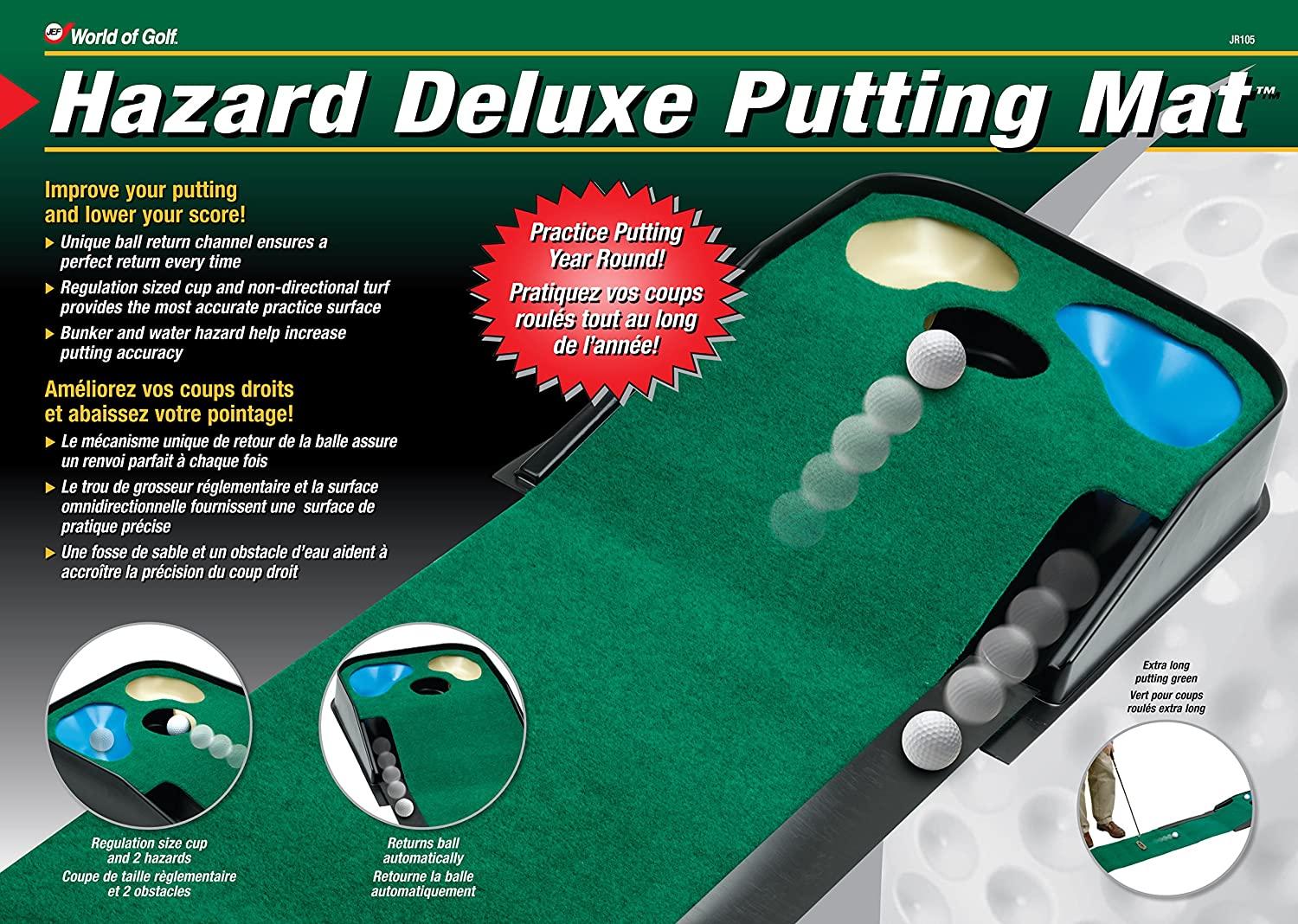JEF World Of Golf Hazard Deluxe Putting Mat Green Improve Your