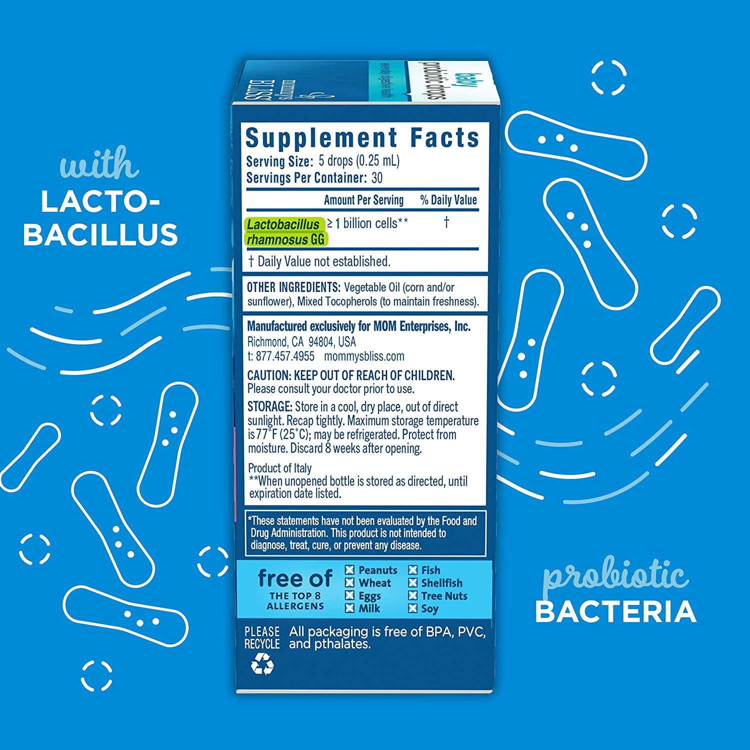 Mommy's Bliss Baby Probiotic Drops Everyday Gas Constipation Colic