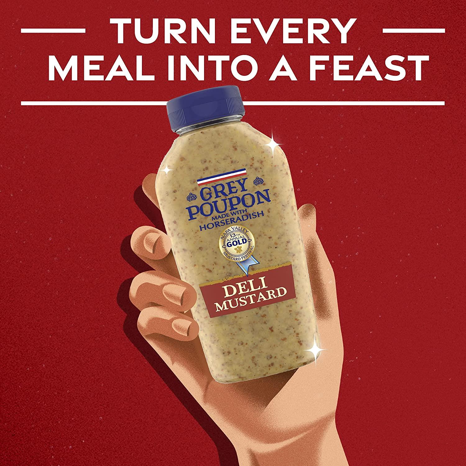 Grey Poupon Deli Dijon Mustard with Horseradish (10 oz Bottle)