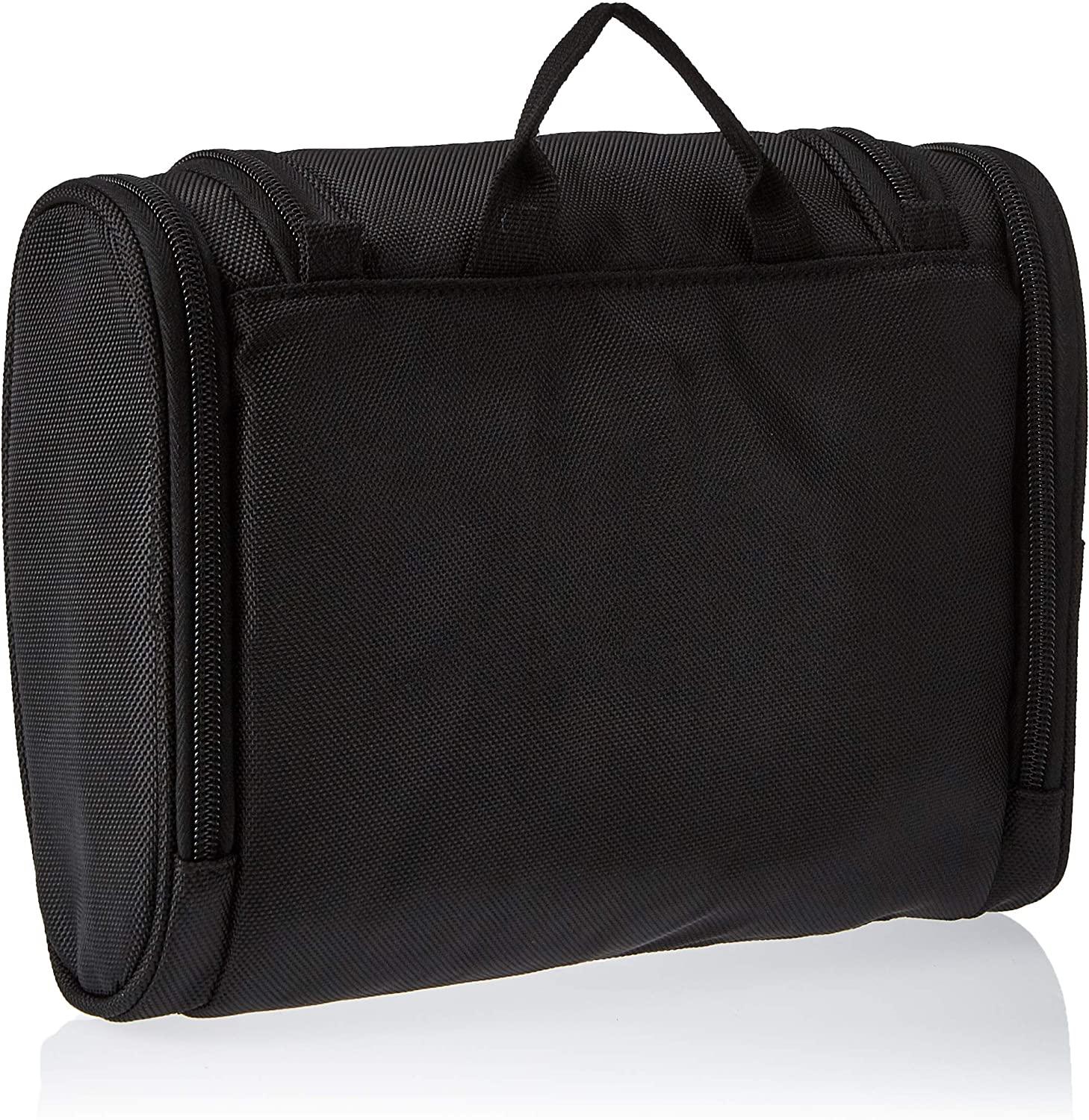 Amazon Basics Hanging Travel Toiletry Bag Organizer Shower Dopp Kit Black  Solid