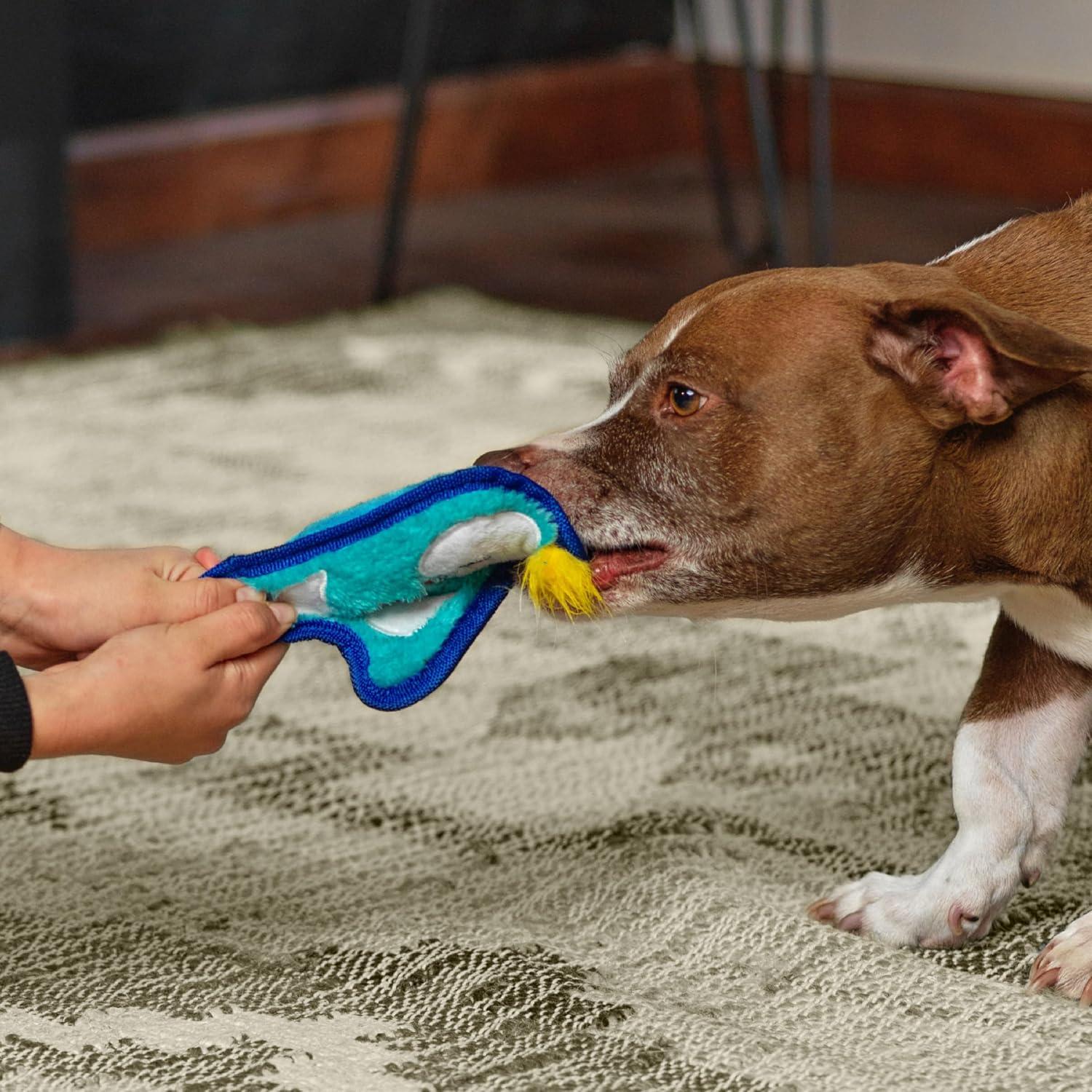 Outward Hound Invincibles Mini Plush Penguin Dog Toy Blue XS