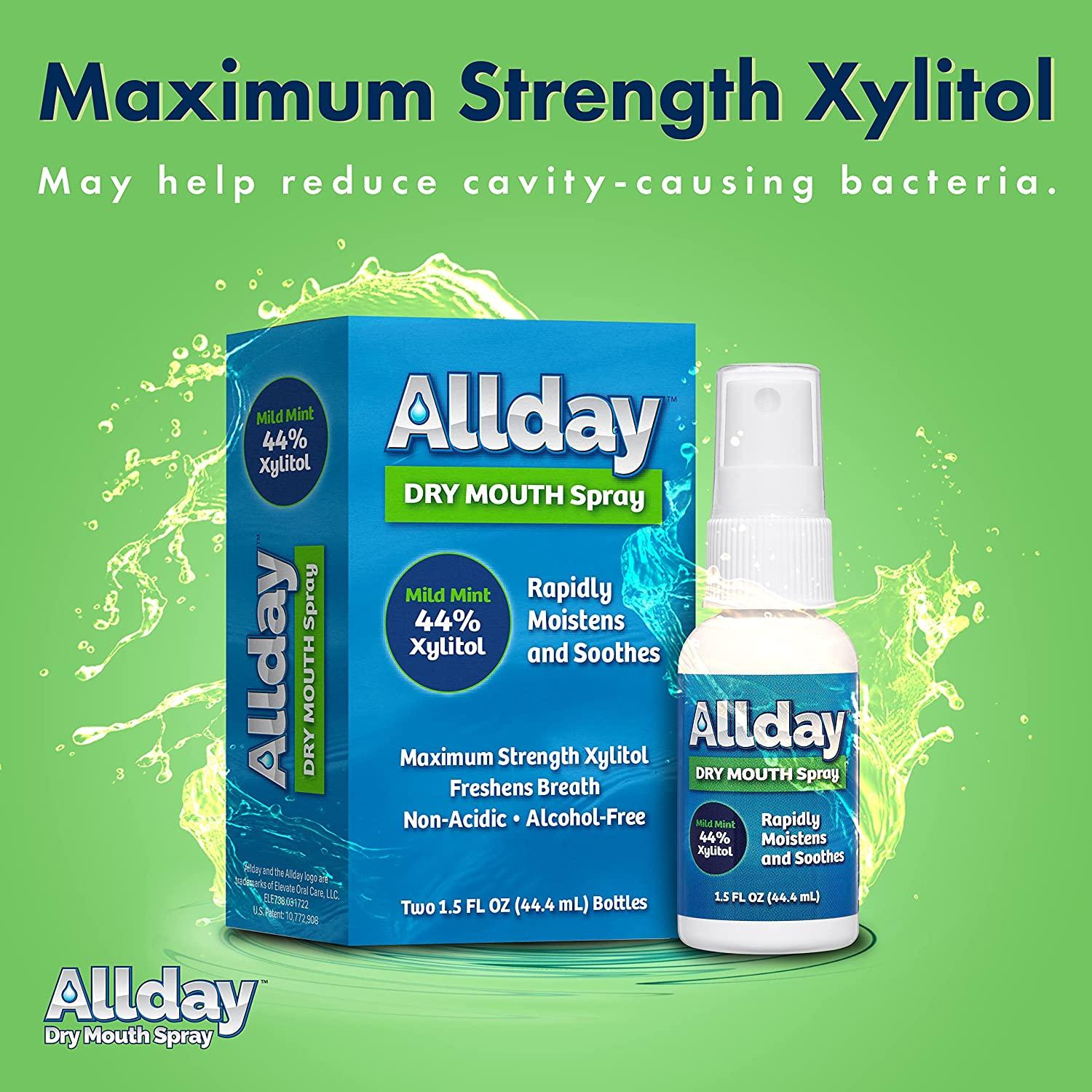 Allday Dry Mouth Spray Maximum Strength Xylitol, Fast Acting, Non