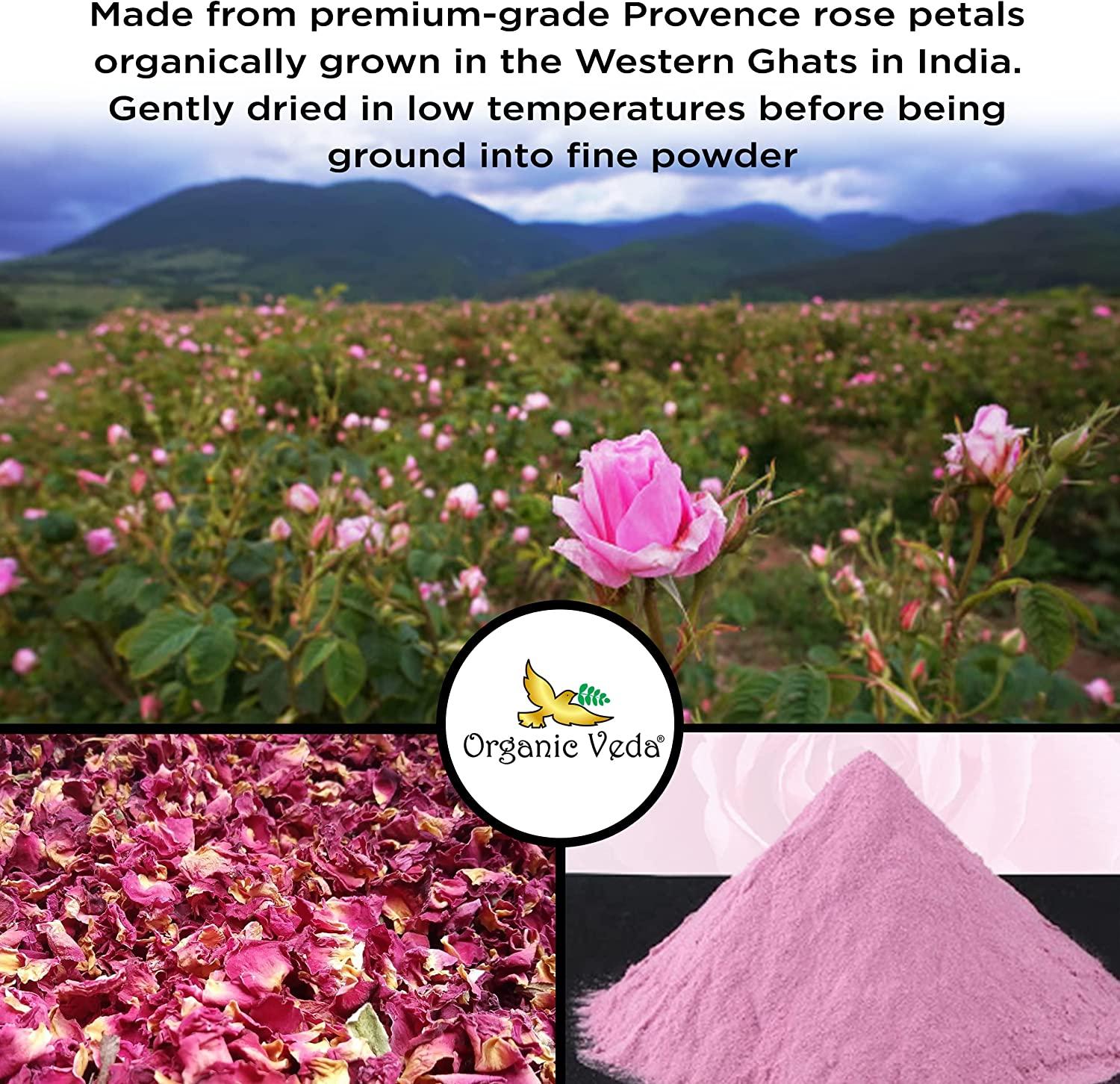 Organic Veda Edible Rose Petal Powder - Edible Rose Dusting Powder