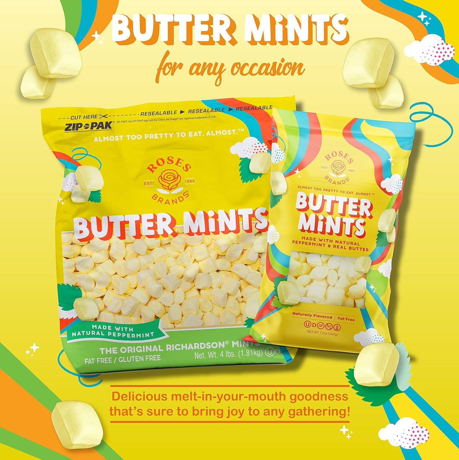 Roses Brands Butter Mints Peppermint Candy 4 lbs - Premium Sweet Treats ...