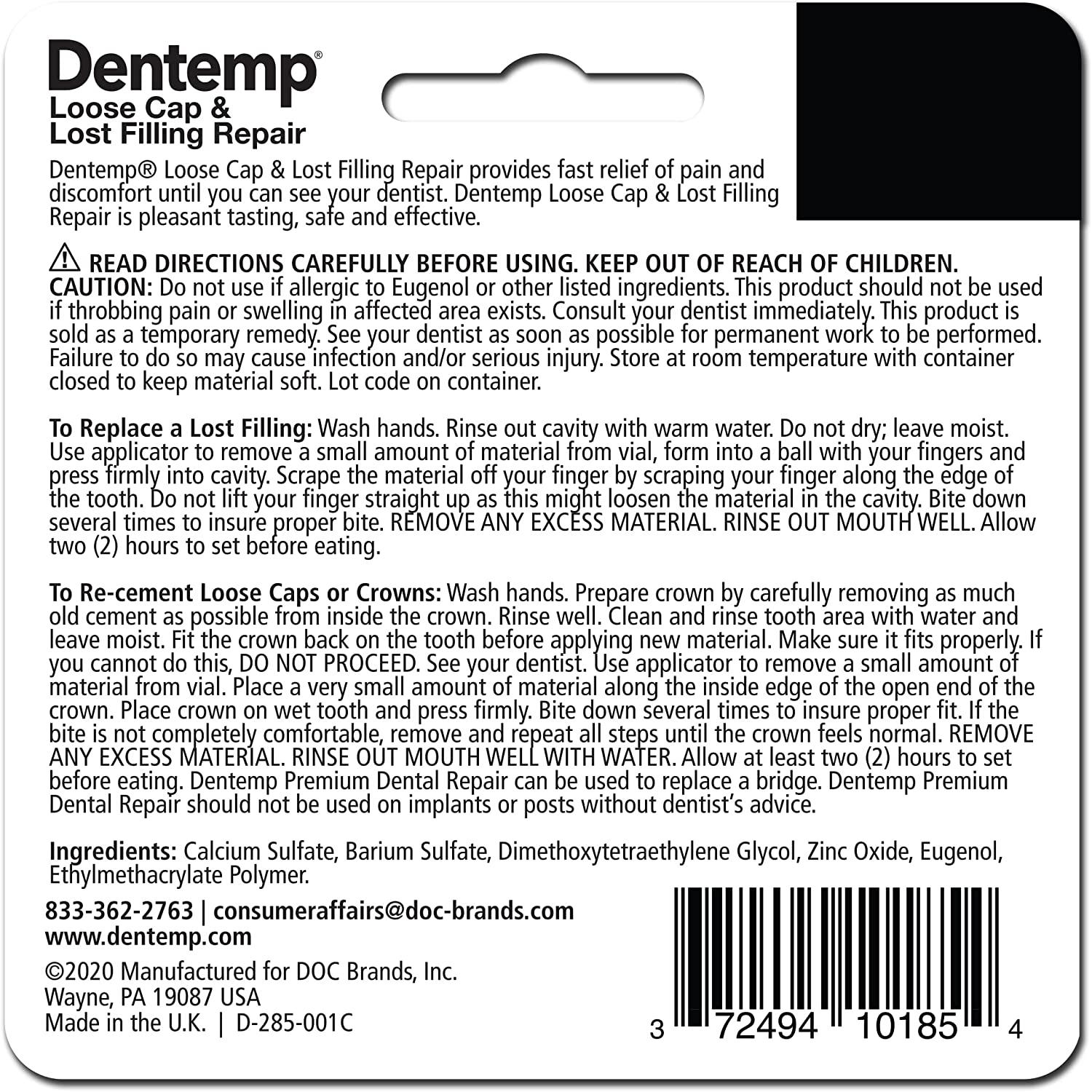 Dentemp Maximum Strength Dental Repair Kit Pack of 3 for Loose Cap