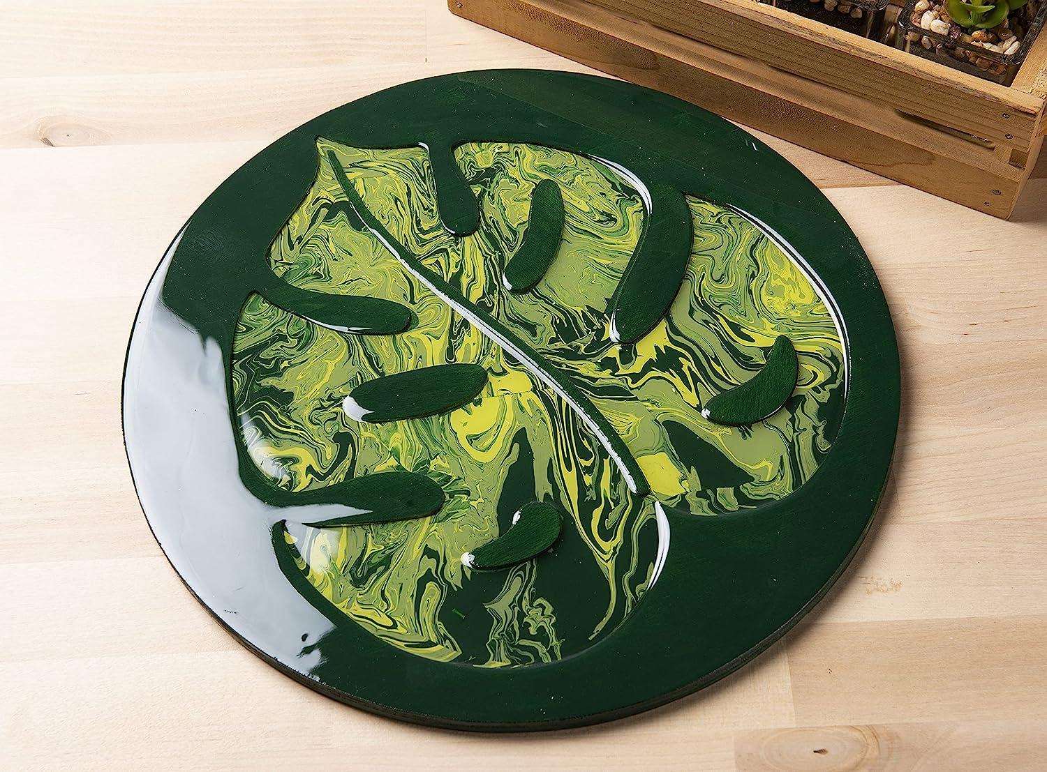 Mod Podge, Leaf Plaque, 12" x 12" Surface for Epoxy, DIY Wood Pouring