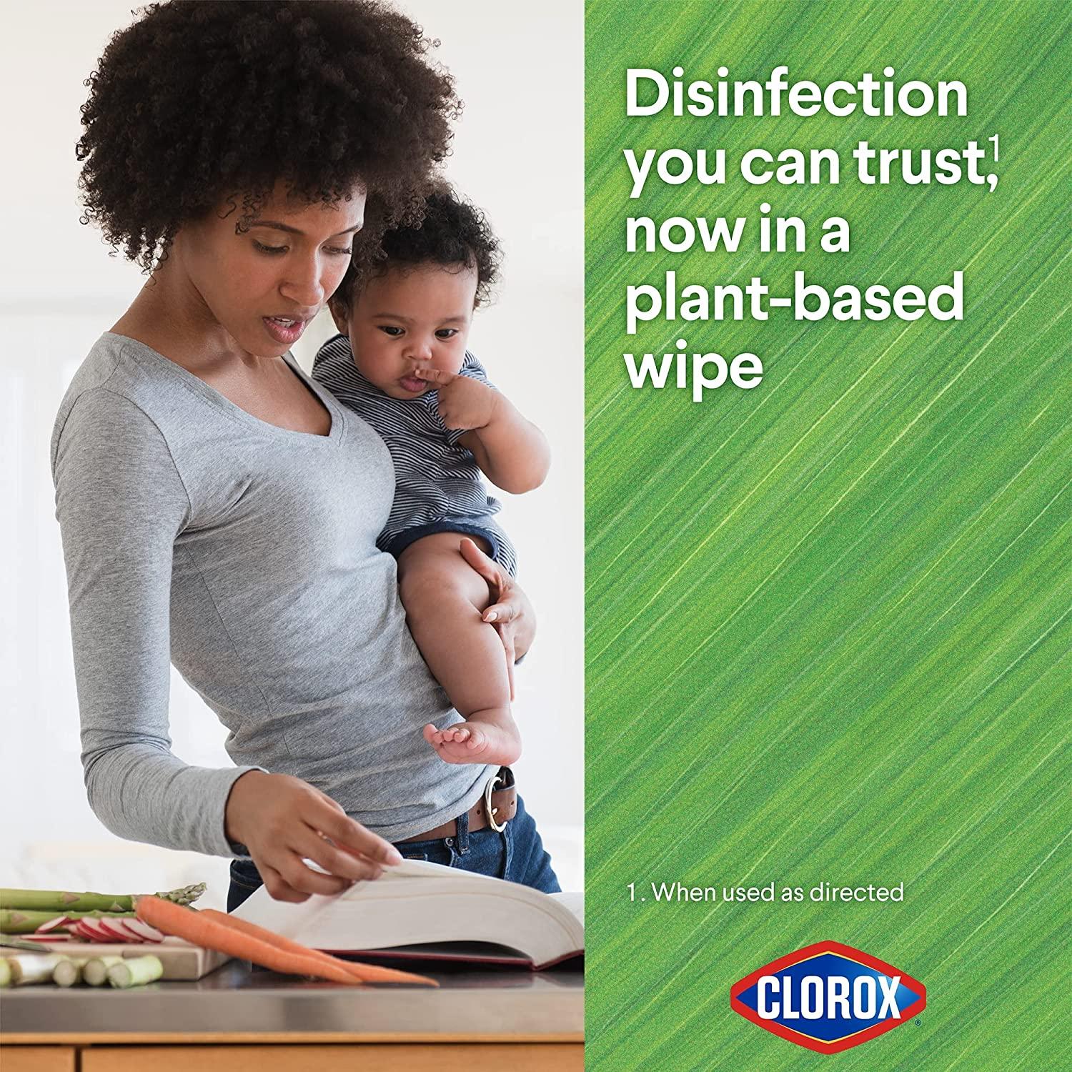 Clorox PlantBased Disinfecting Wipes Lemon Zest 75ct EcoFriendly