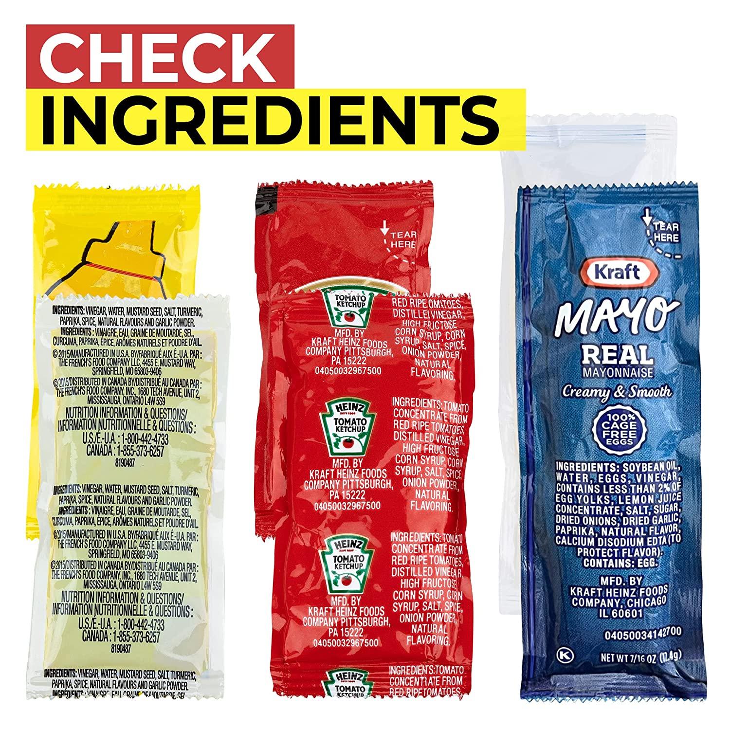 150 GrabnGo Condiment Packets Ketchup, Mustard, Mayo for Picnics