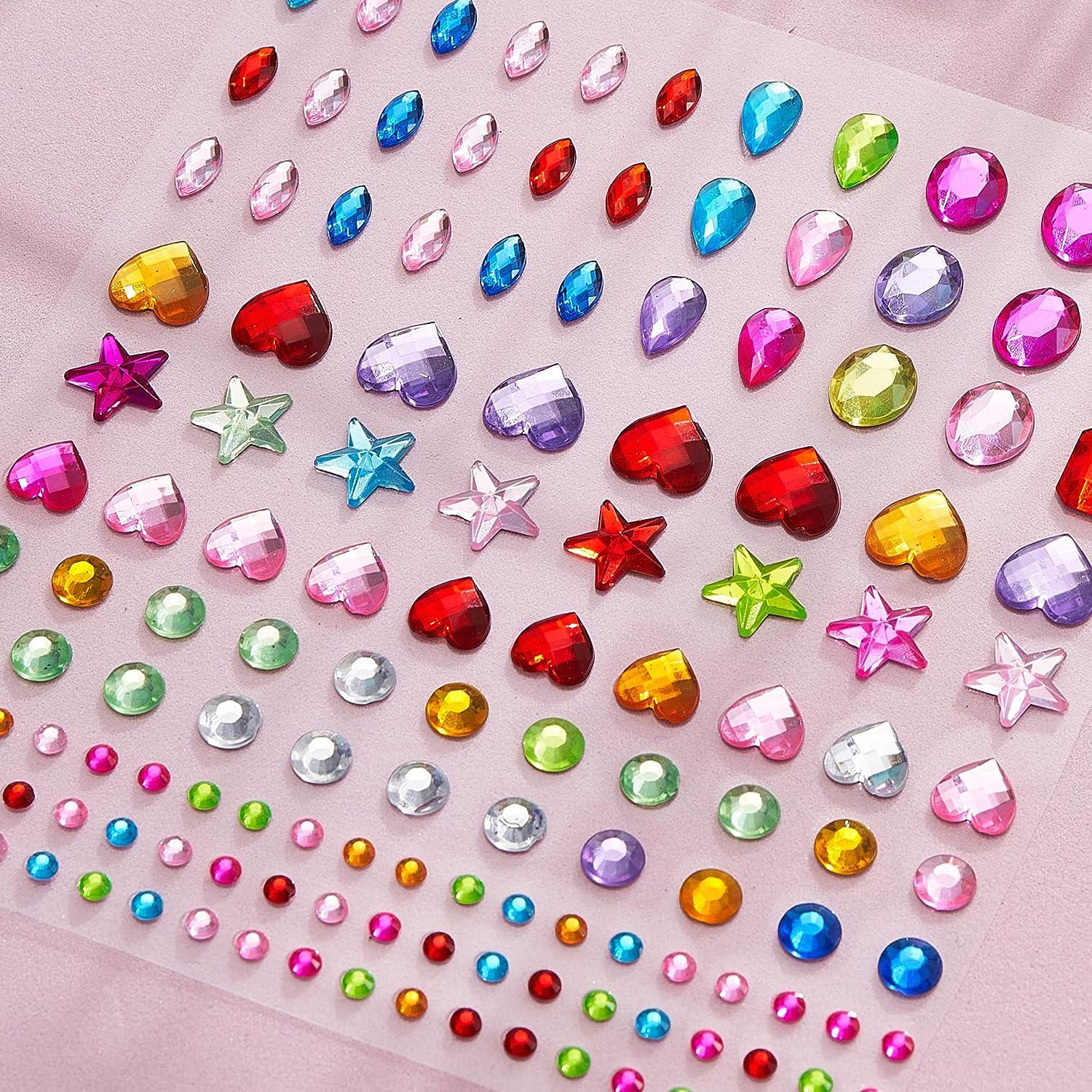 6 Heart Face Crystals for Kids, Face Gems, 3D Face Stickers, Face Crystals,  Rhinestone Face Gems 