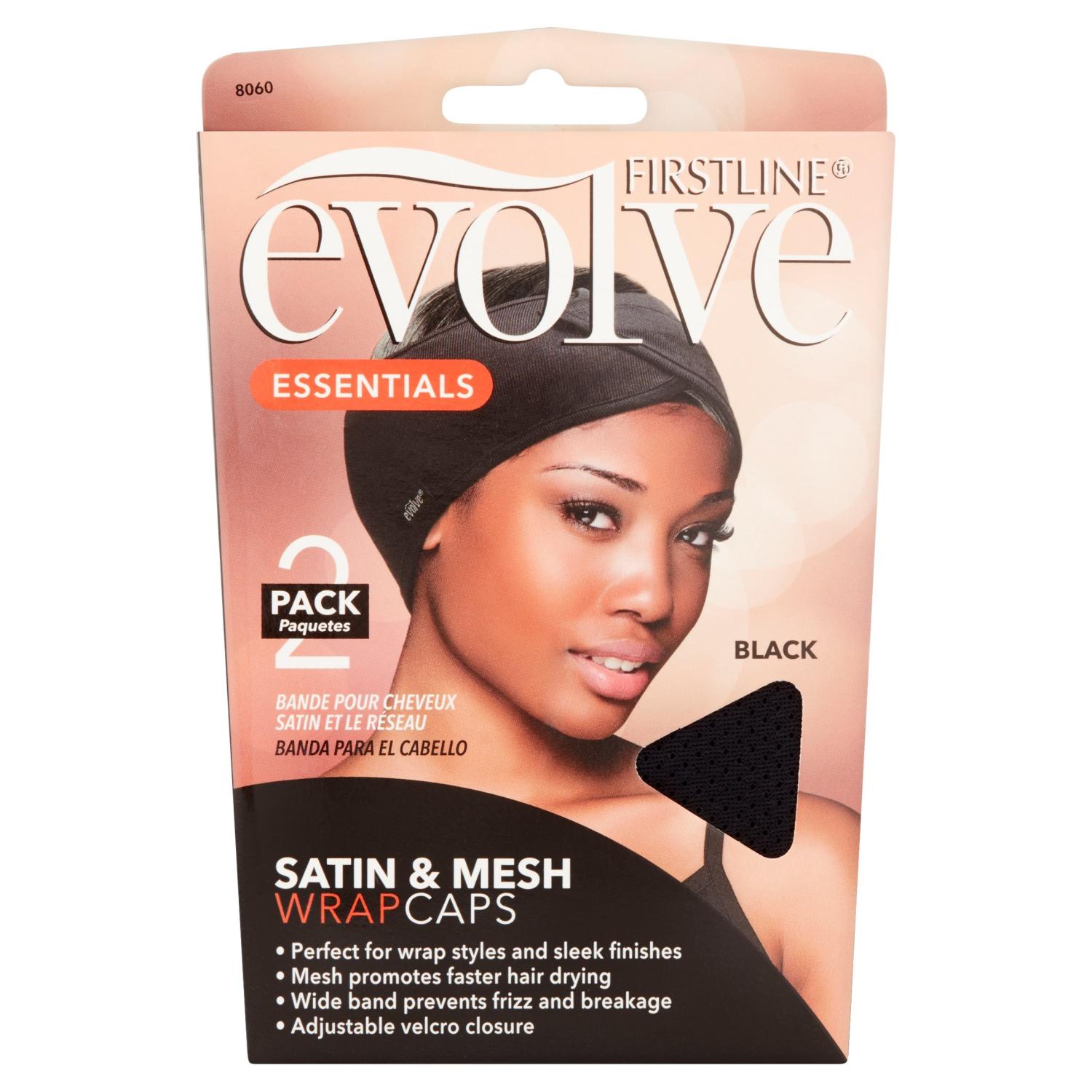 Firstline Evolve Satin & Mesh Wrap Cap 2 Pack Hair Protection