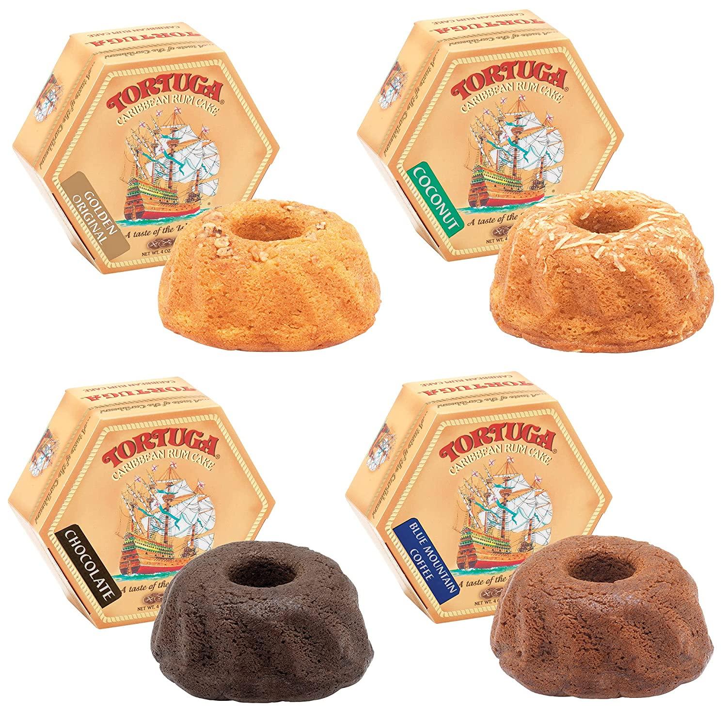 Tortuga Caribbean Rum Cake Assortment 4oz Mini Rum Cakes Delicious Variety Pack