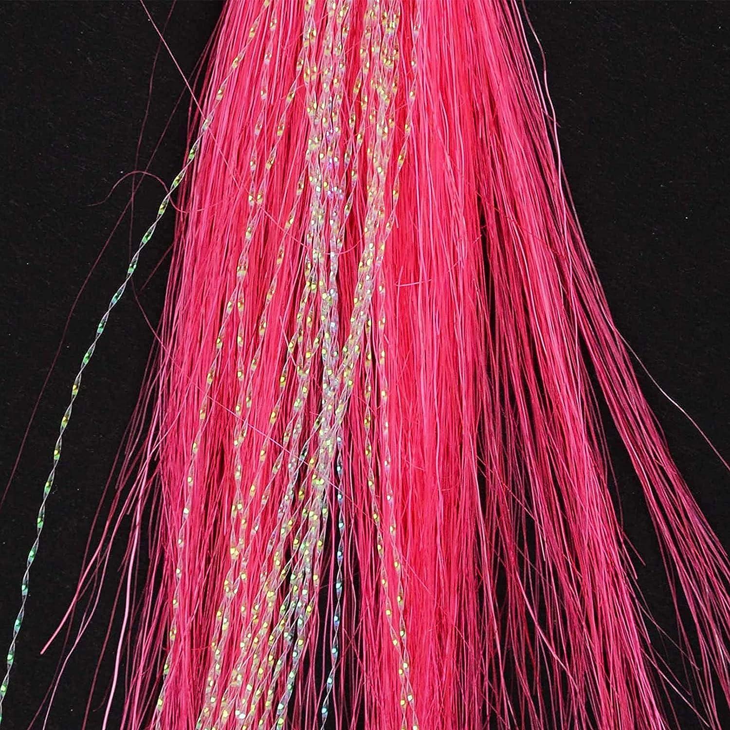 Fishing Bucktail Teasers Saltwater,12pcs Copper Tube Bucktail Flash Skirts Kit for Fluke Rig