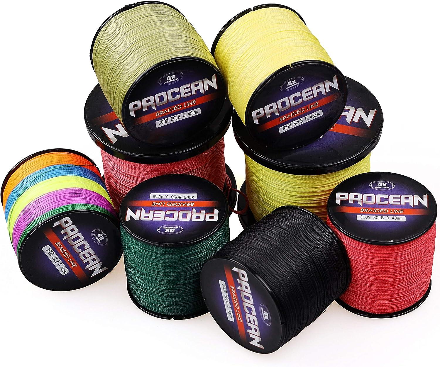 Procean 100% PE 4 & 8 Strands Braided Fishing Line, 6-300 LB Sensitive Braided  Lines, Super Performance and Cost-Effective Camo Green  15LB(6.8Kg)0.18mm-328Yds