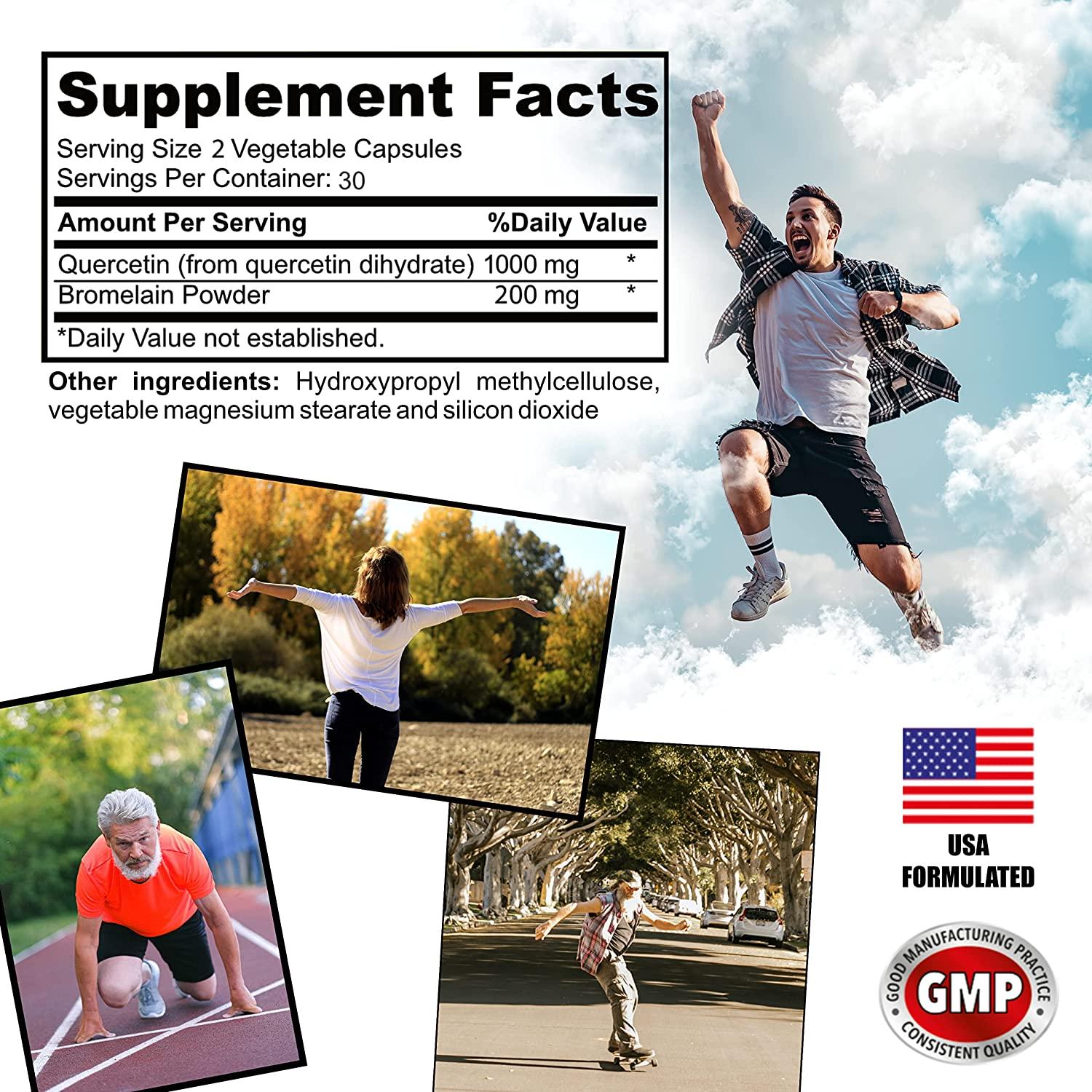 Quercetin & Bromelain 1200mg Supports Immune System & Cardiovascular