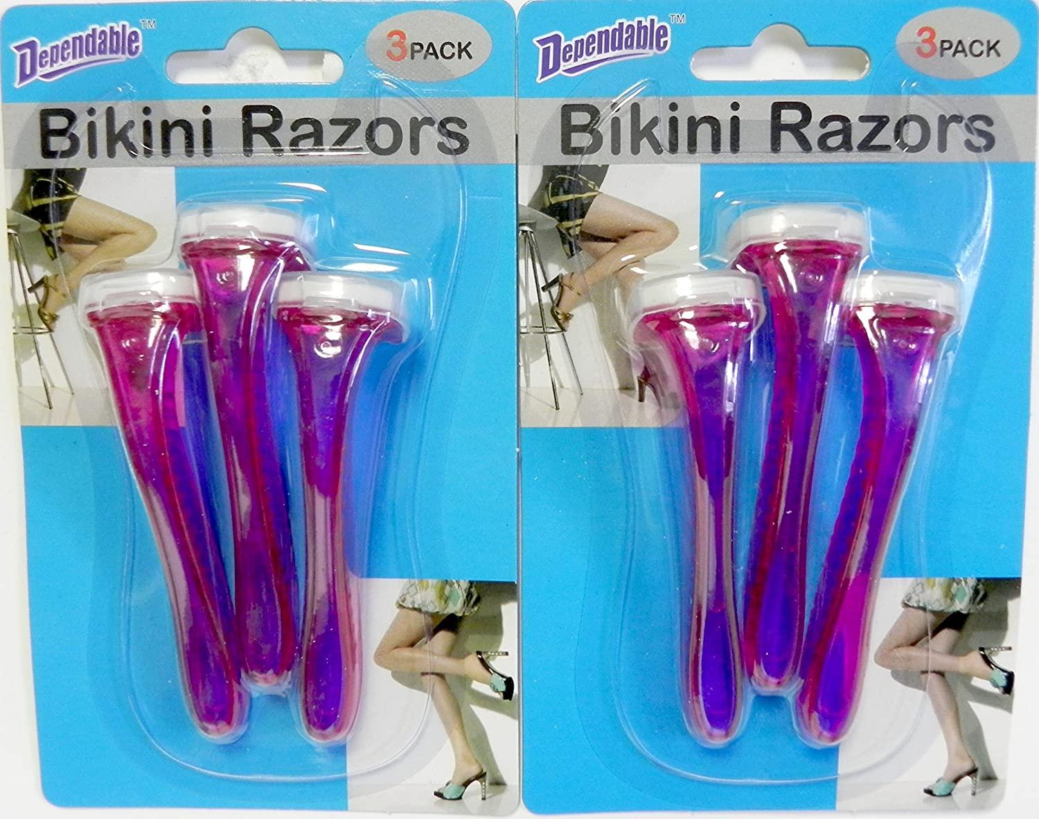 2 Packs of Bikini Razors Total 6 Pieces Ideal For a Brazilian Shave