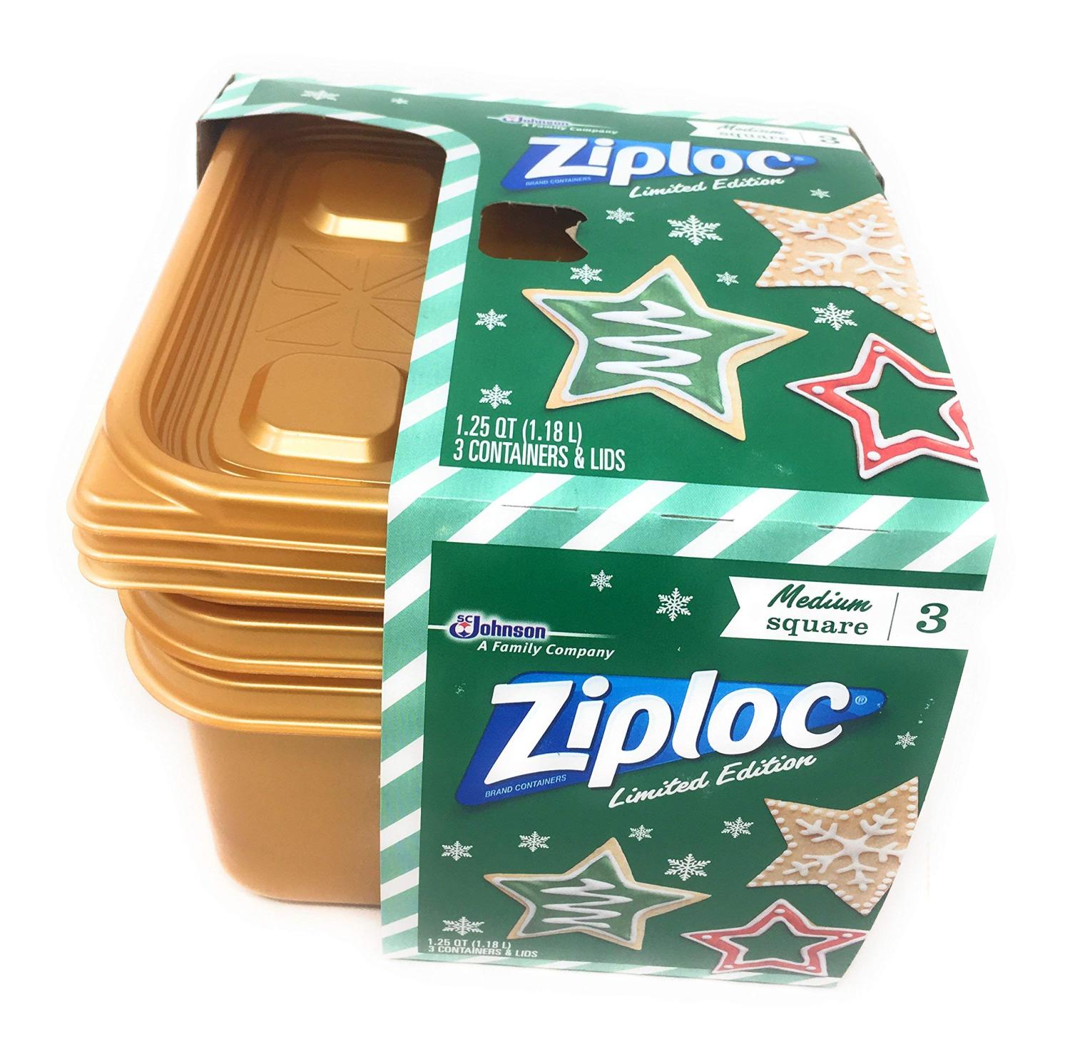 Ziploc Containers & Lids, Square, Medium, 1.25 Quart
