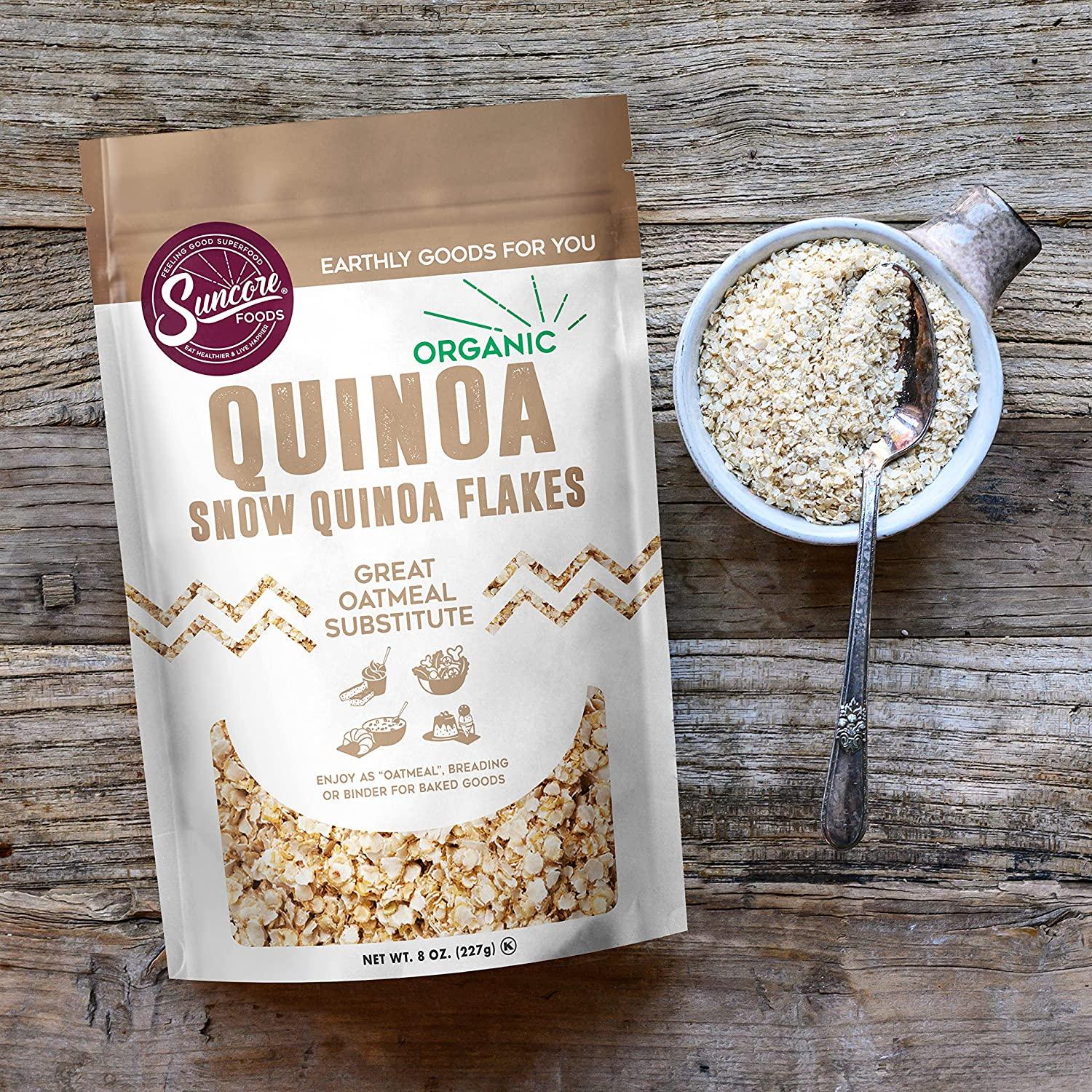 Suncore Foods Organic Quinoa Flakes, GlutenFree, NonGMO, Kosher, 8oz