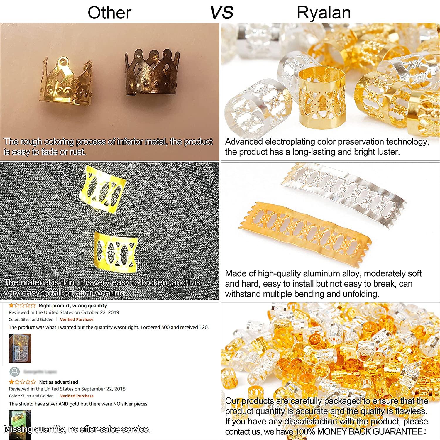 Ryalan Hair Jewelry Rings Hair Decorations Aluminum Dreadlocks Beads