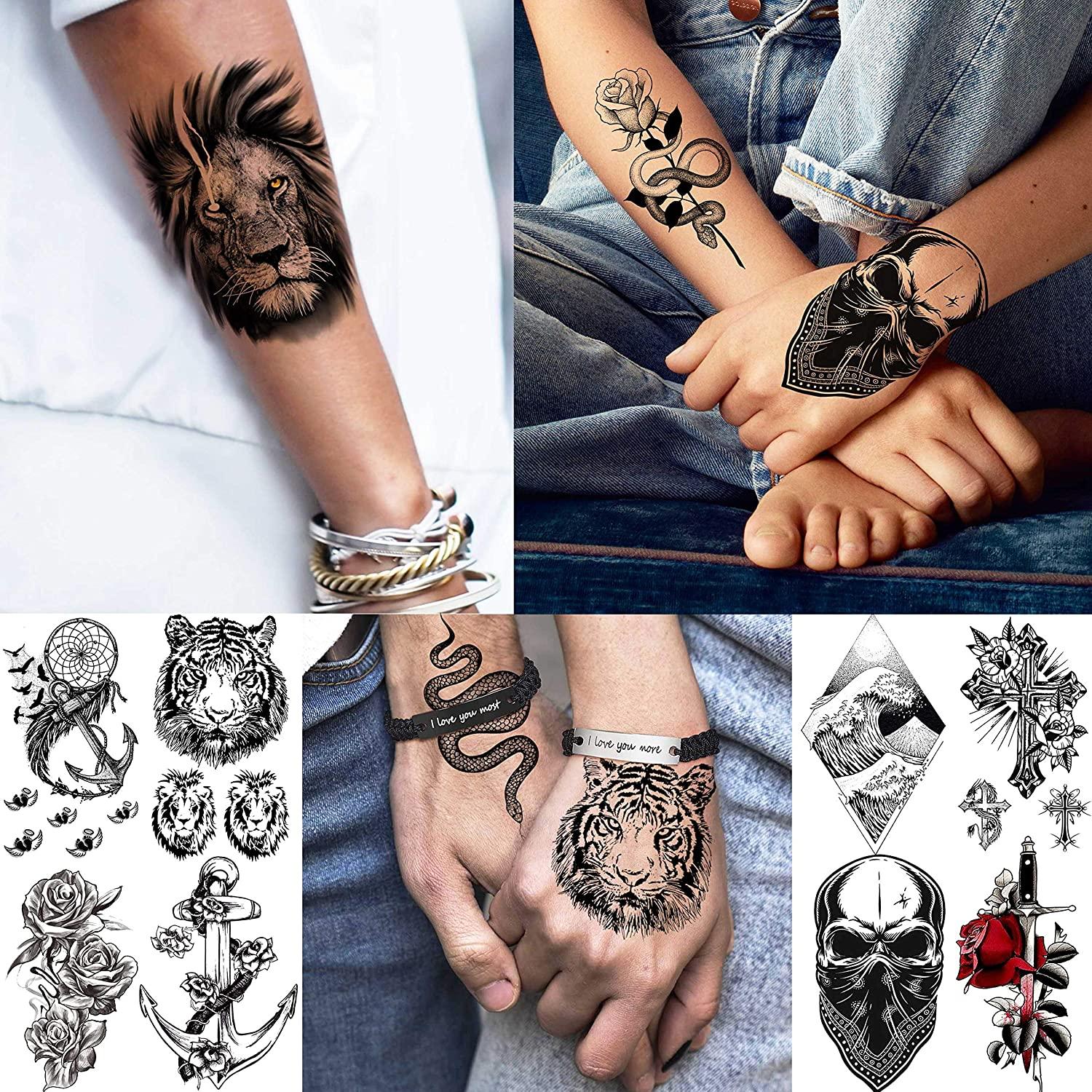 Buy Angry Lion Temporary Tattoo Sticker set of 2 Online in India - Etsy
