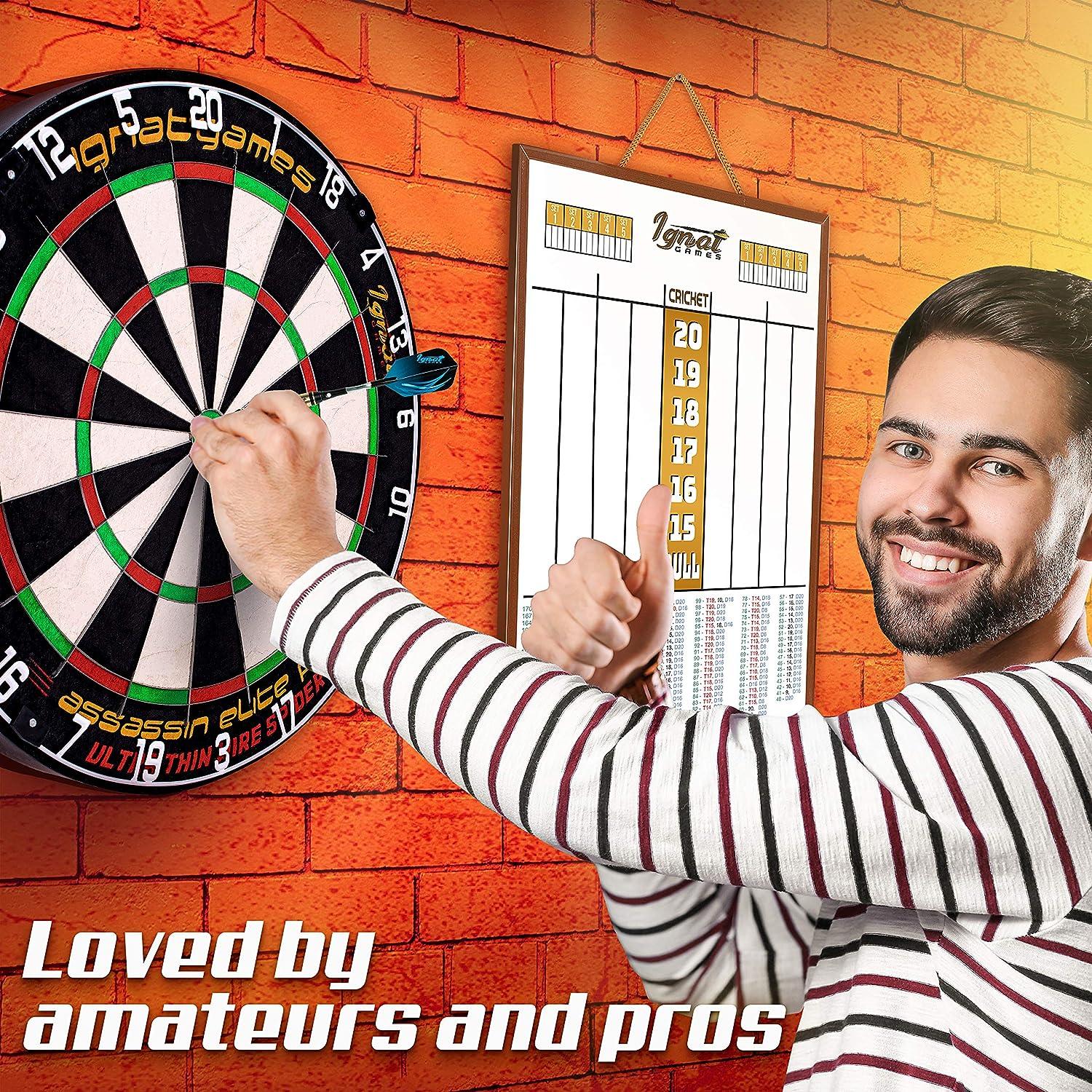 IgnatGames Dry Erase Darts Scoreboard Double Sided Dart Scoreboard