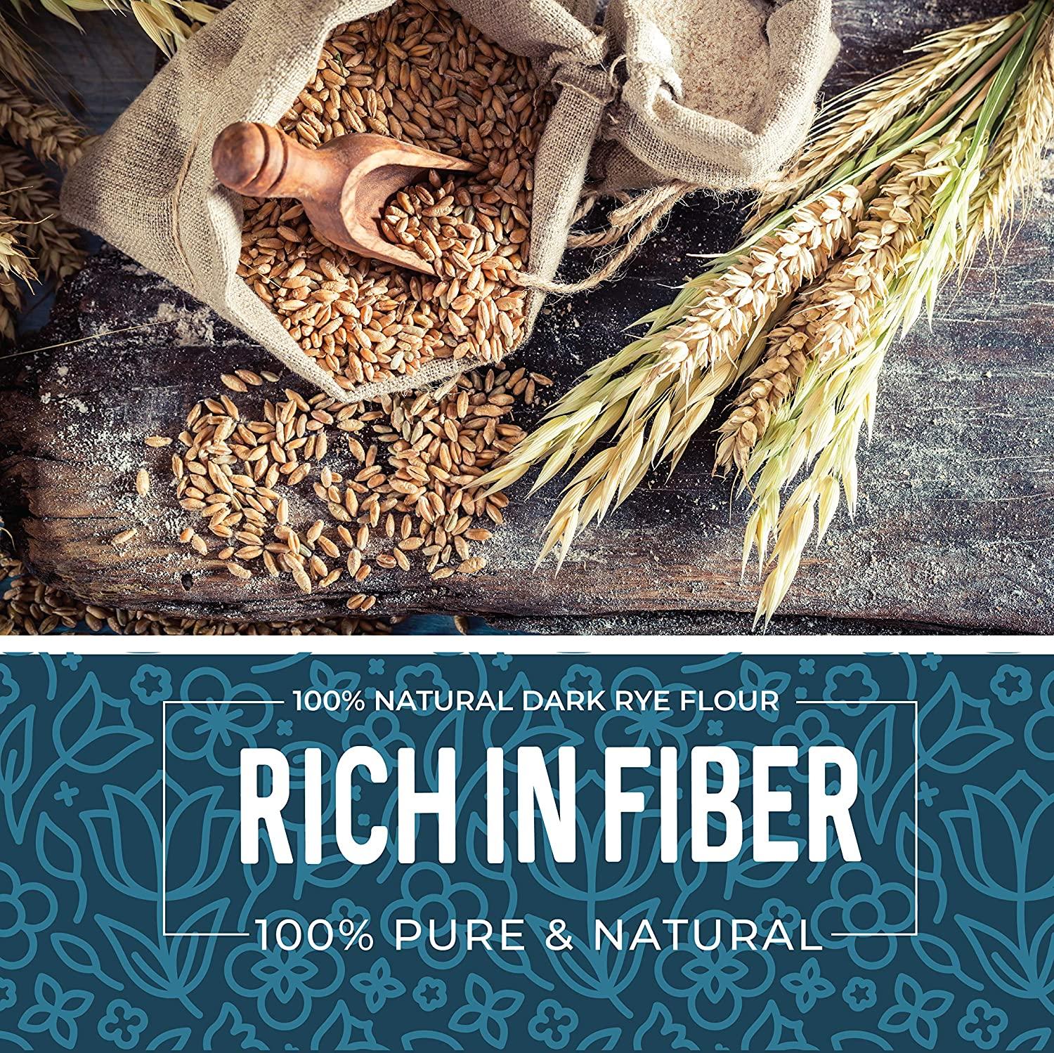 Rye Flour 2lb / 32oz, Dark Rye Flour for Bread, Pumpernickel Flour, Rye