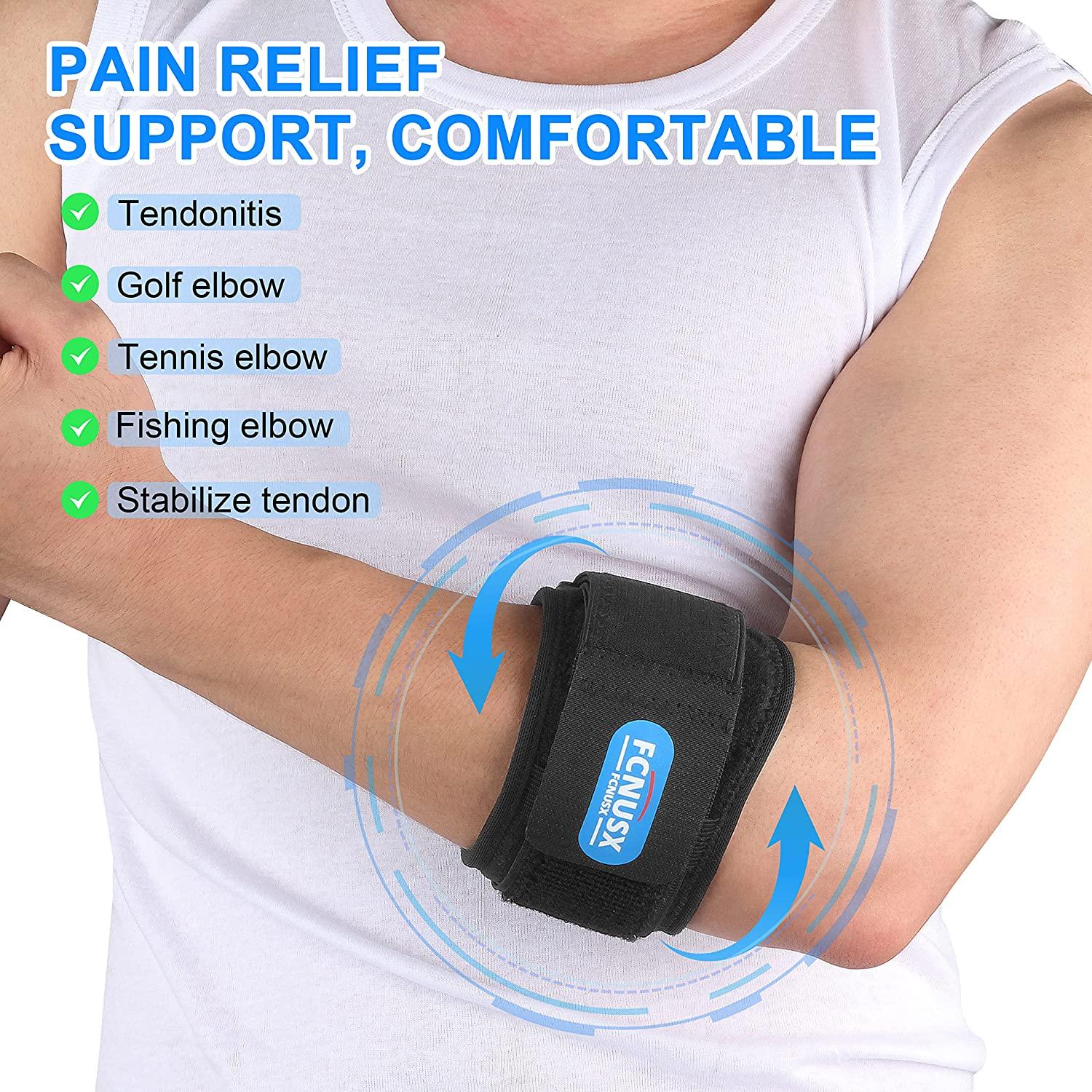 Elbow Brace for Tendonitis & Tennis Elbow OneSize Arm Strap for Pain