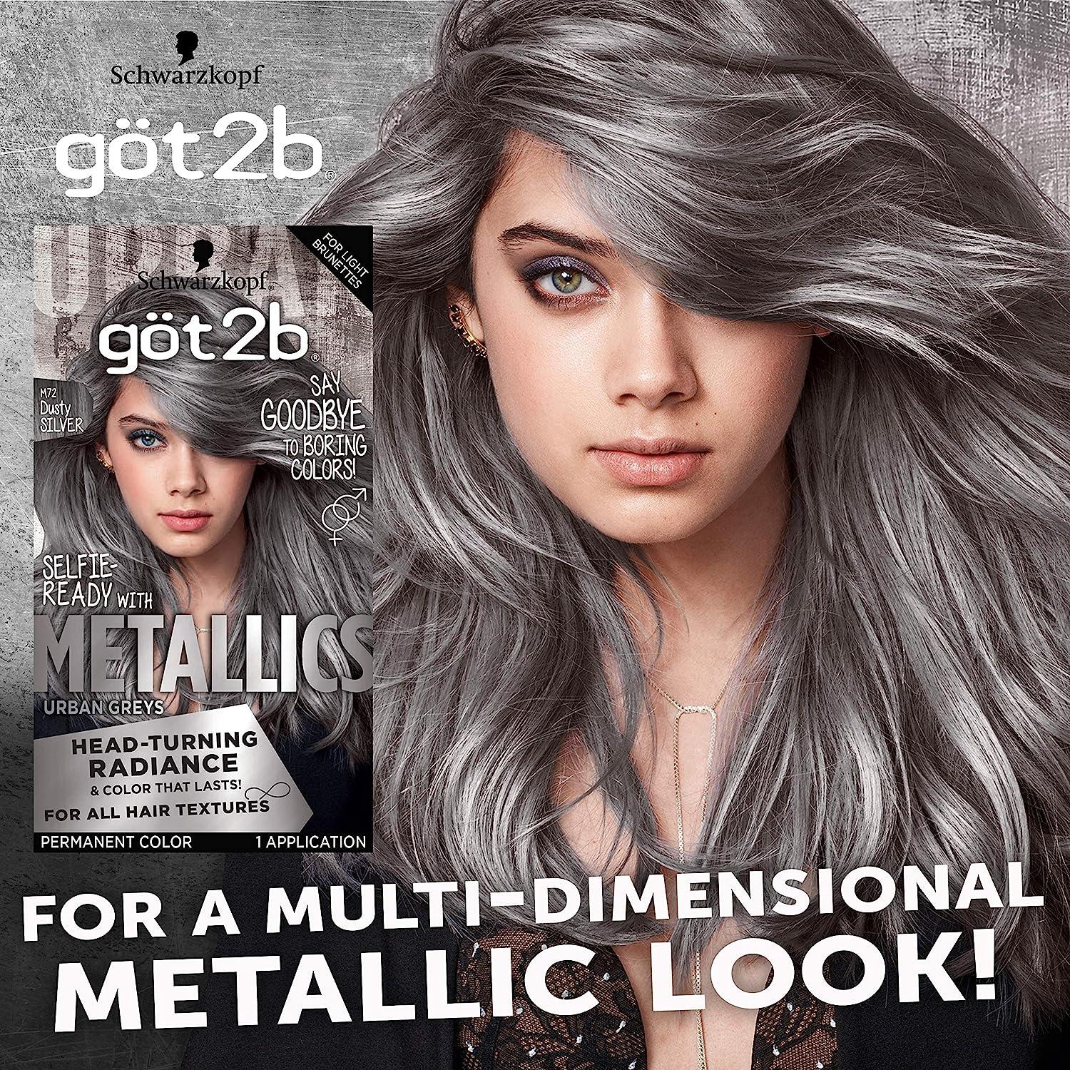 Got2b Metallics M72 Dusty Silver Permanent Hair Color Vibrant and