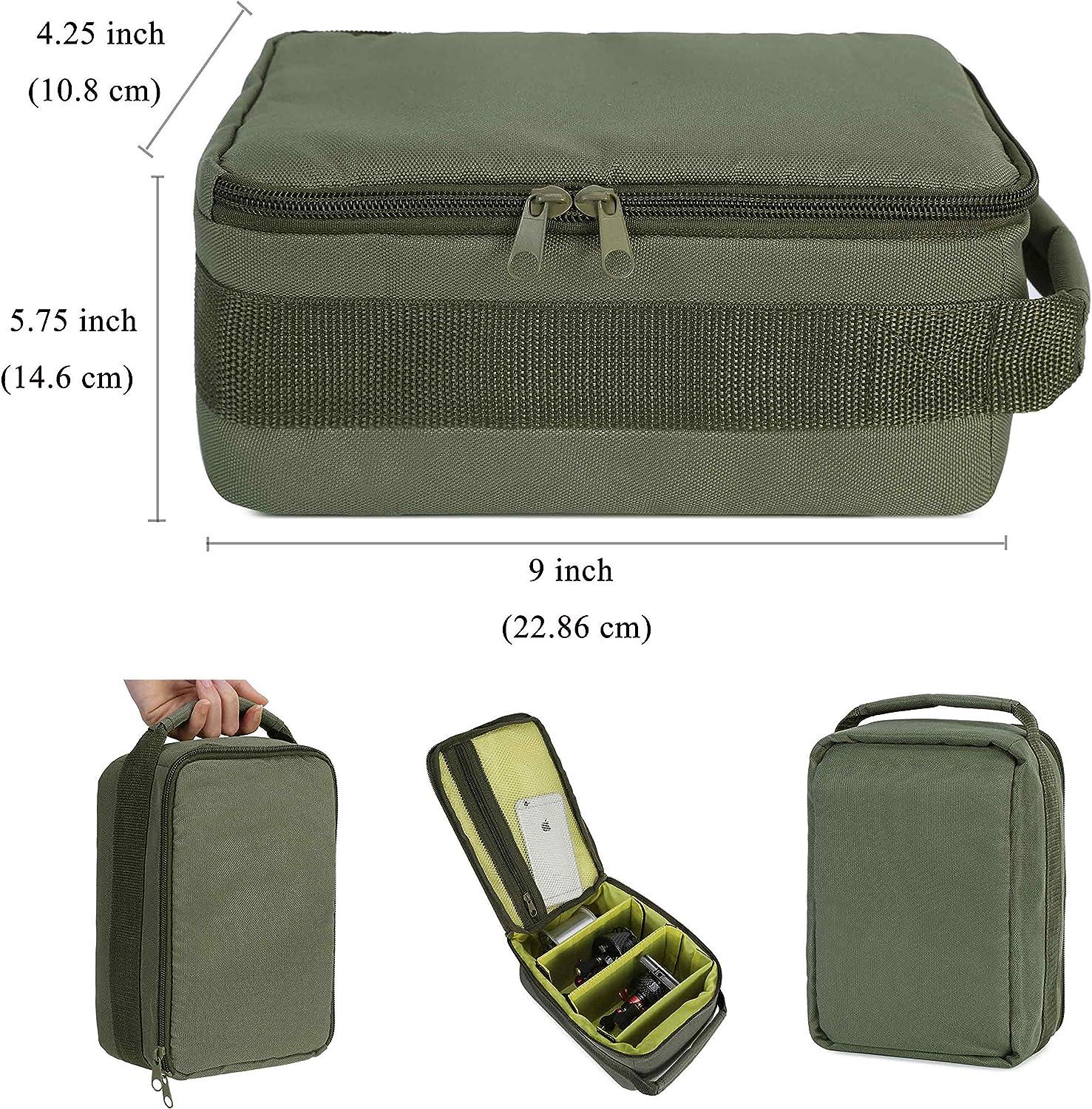 HUNTVP Fishing Reel Bag Portable Outdoor Fishing Reel & Gear Bag Carry  Storage Water-Resistant Fishing Tackle Bags Dark Green