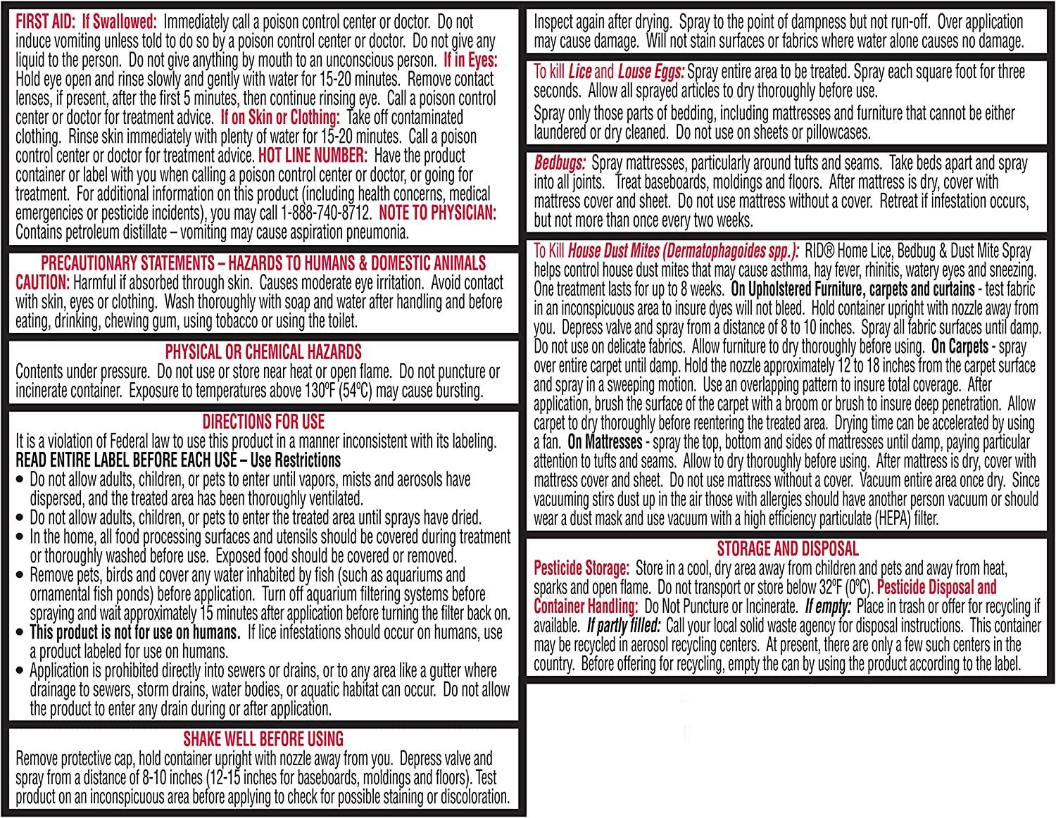 RID Home Lice Control Spray, 5Ounce (Pack of 2)