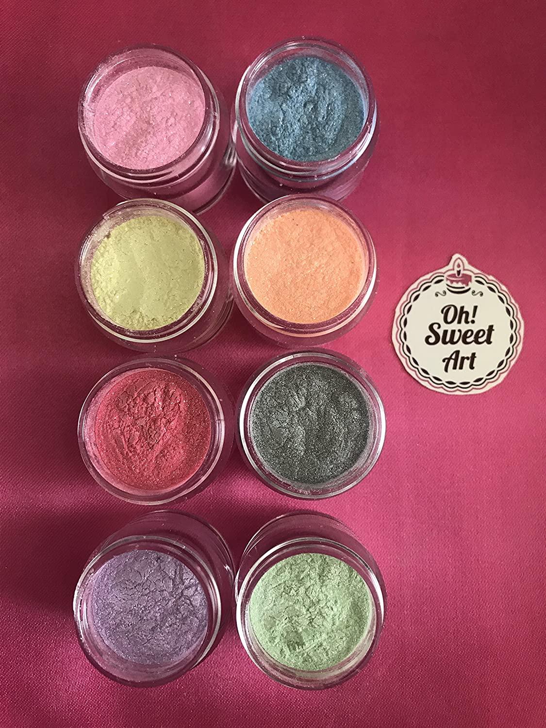 SPARKLE II Luster Dust SET (8 Colors) 4 grams each container, GLUTEN