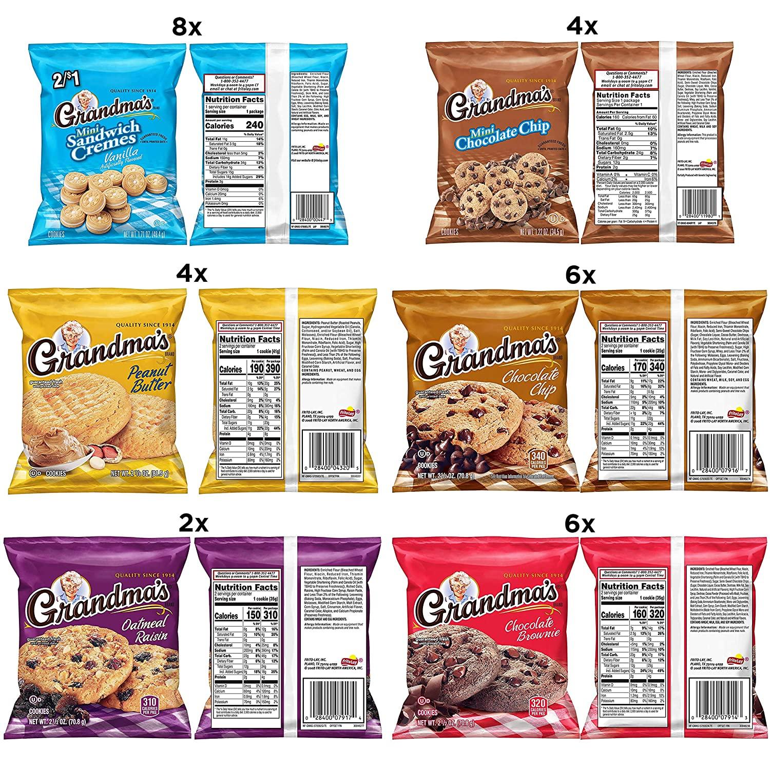 Grandma's Cookies Variety Pack of 30 Grandma's Cookies Variety Pack 30