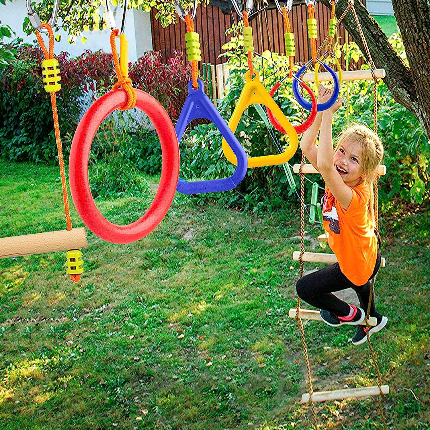 Cateam Ninja Slackline Accessories - Big Gymnastic Rings Set of 2 with ...
