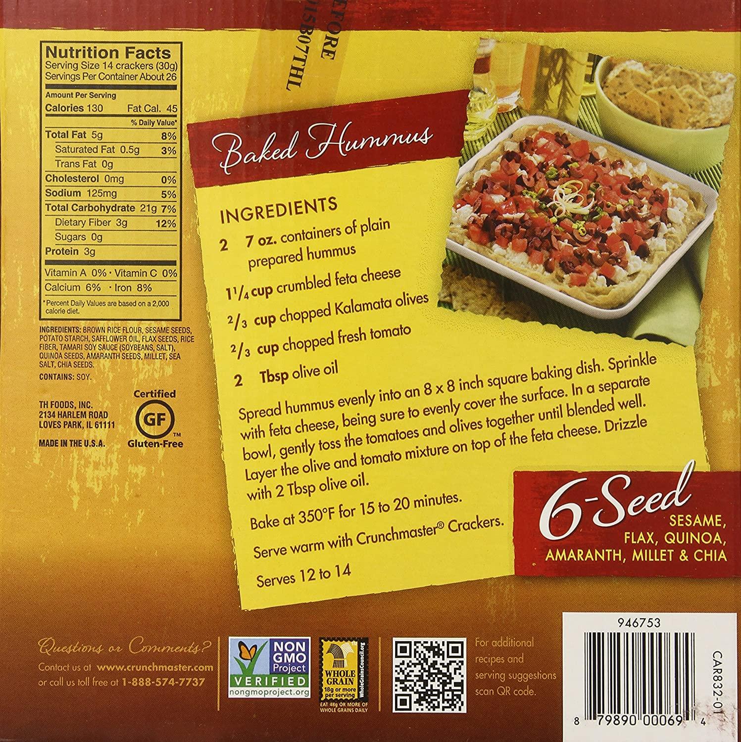 Crunchmaster Multi Grain 6 Seed Cracker 14 Oz Sesame Pack of 2