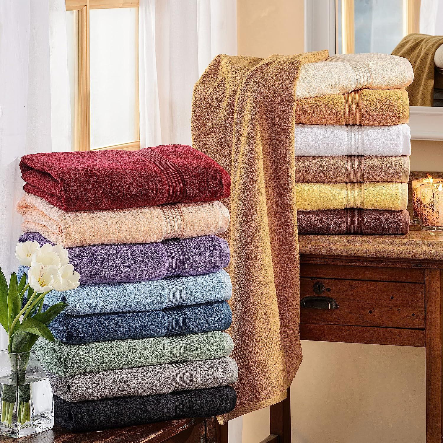 SUPERIOR Egyptian Cotton 800 GSM Bath Towel Set, Includes 2 Bath