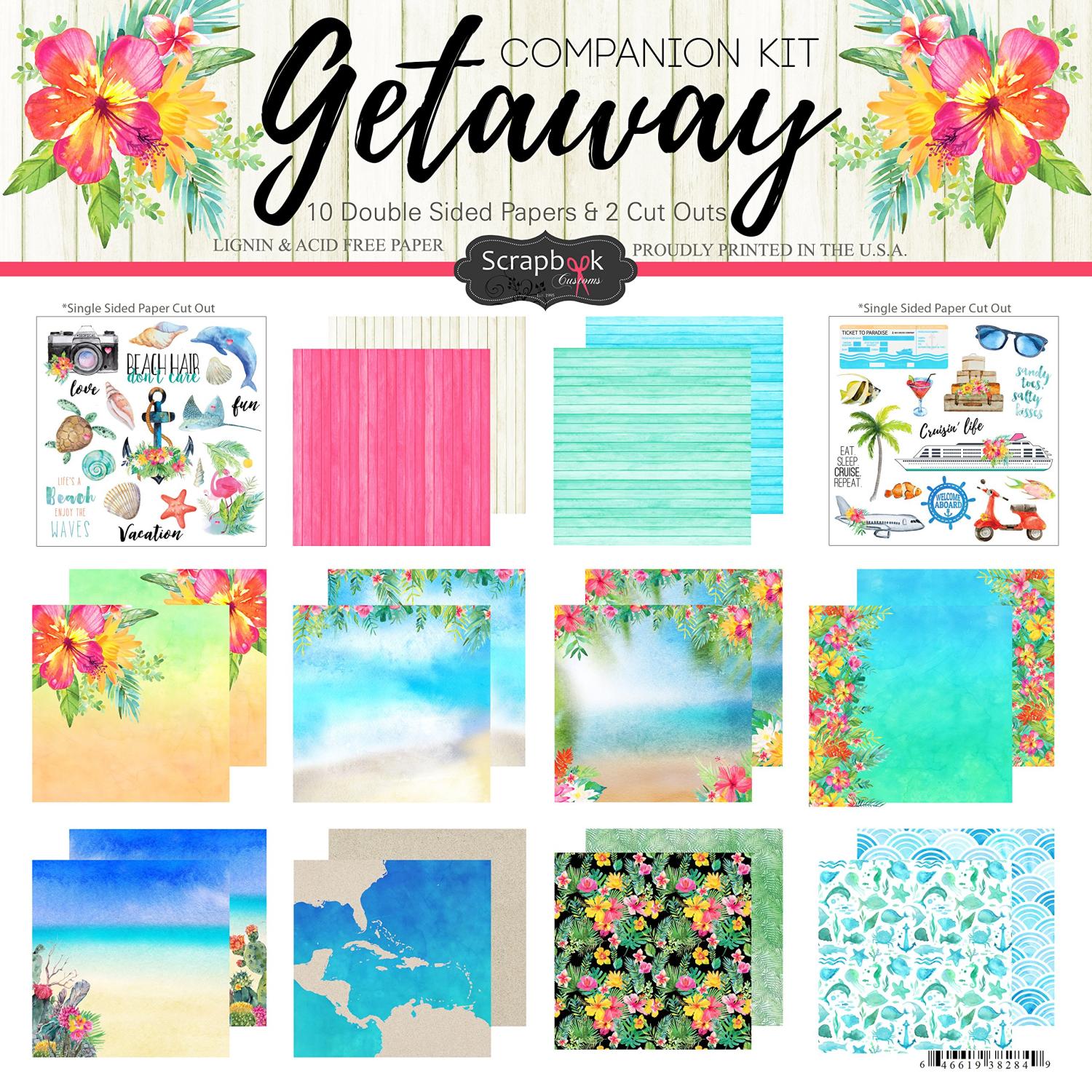 Scrapbook Customs Getaway Paper Pack Travelthemed Scrapbook Kit