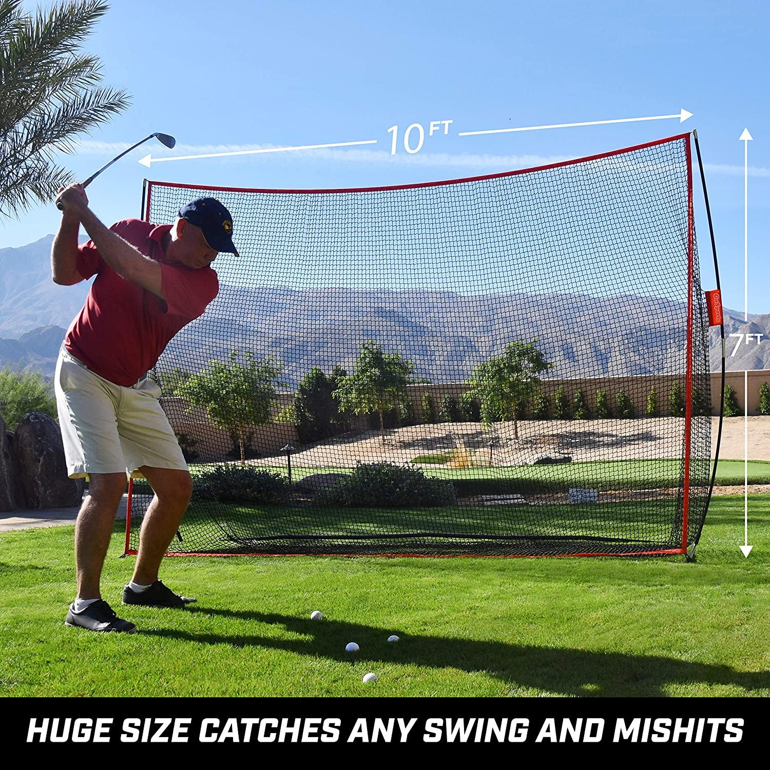 GoSports Golf Practice Hitting Net Choose Between Huge 10'x7' or 7'x7