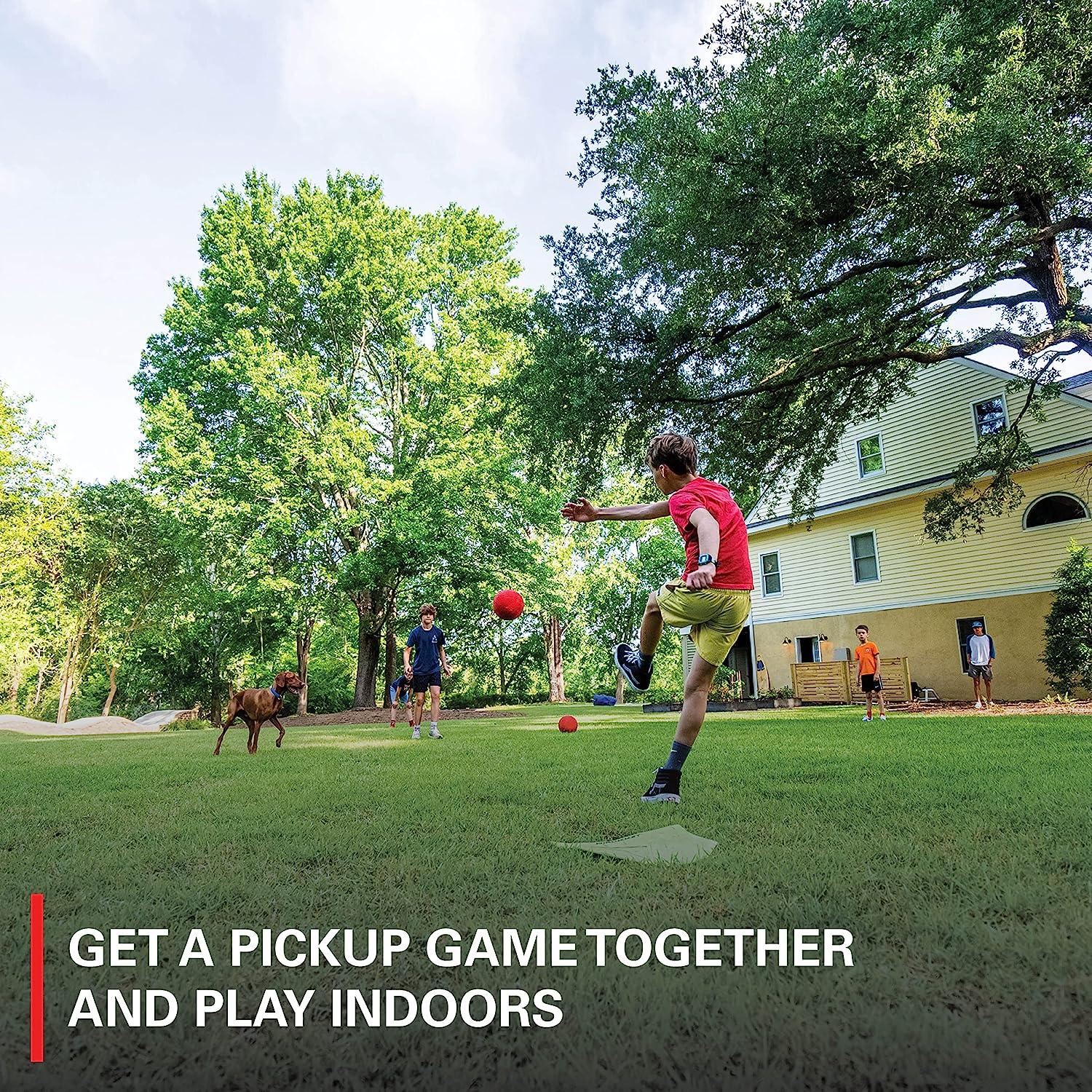 Rukket Kickball Set with Bases Rubber Throw Down Plates and Kick Ball