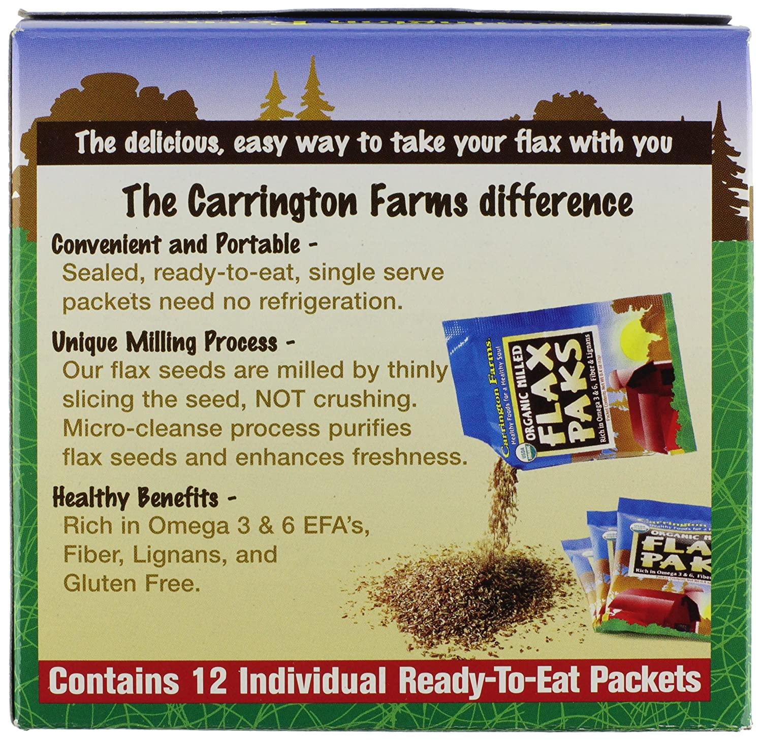 Carrington Farms Organic Ground Milled Flax Seed, 12 Count Easy Serve