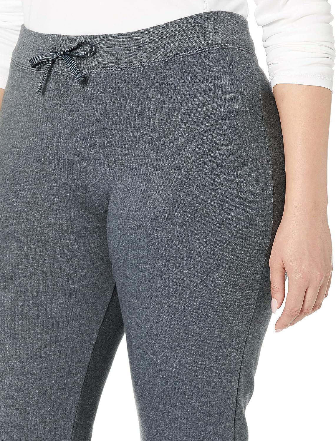Fruit of the Loom Women's Crafted Comfort Crafted Comfort Joggers & Open  Bottom Pants Joggers Medium French Terry Black Heather
