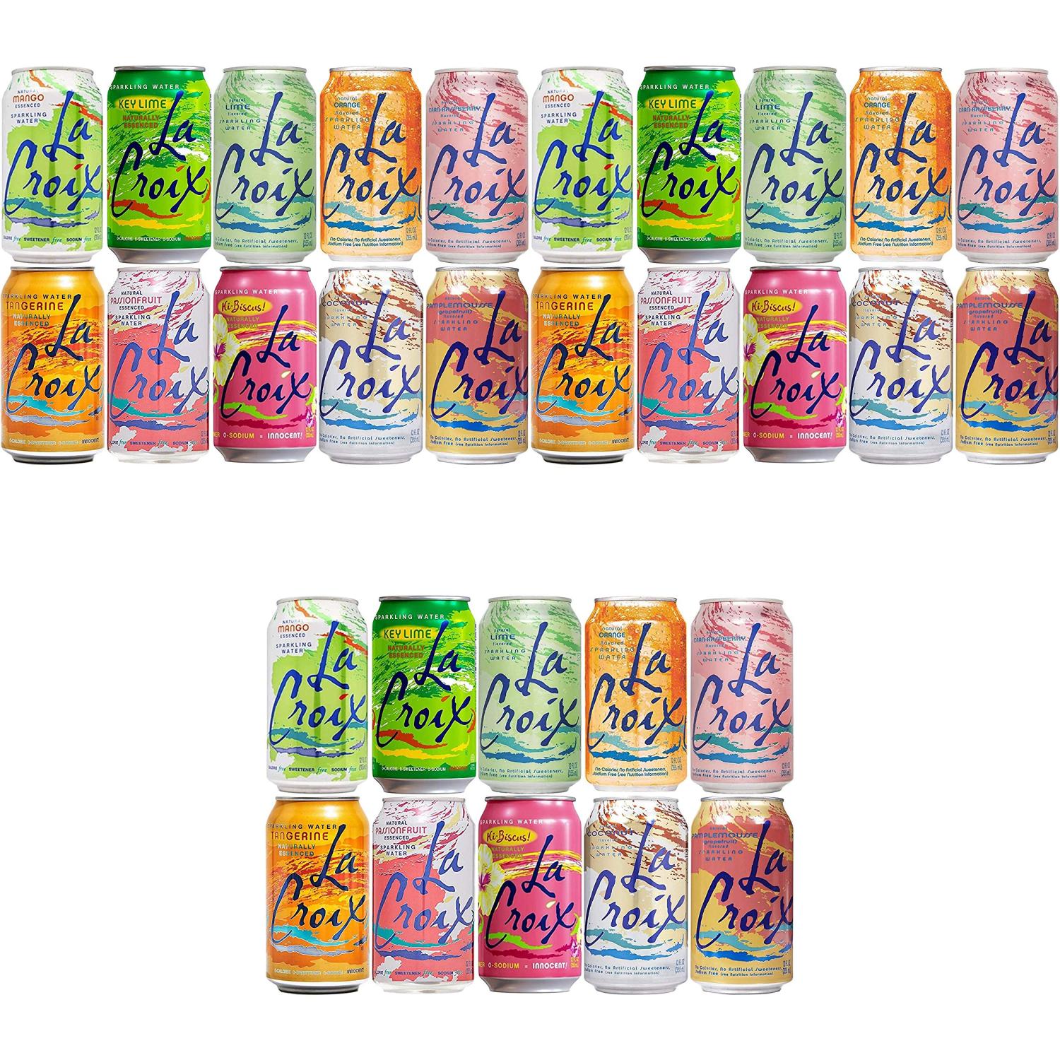 La Croix Lime Orange CranRaspberry Passionfruit Mango Hibiscus Coconut