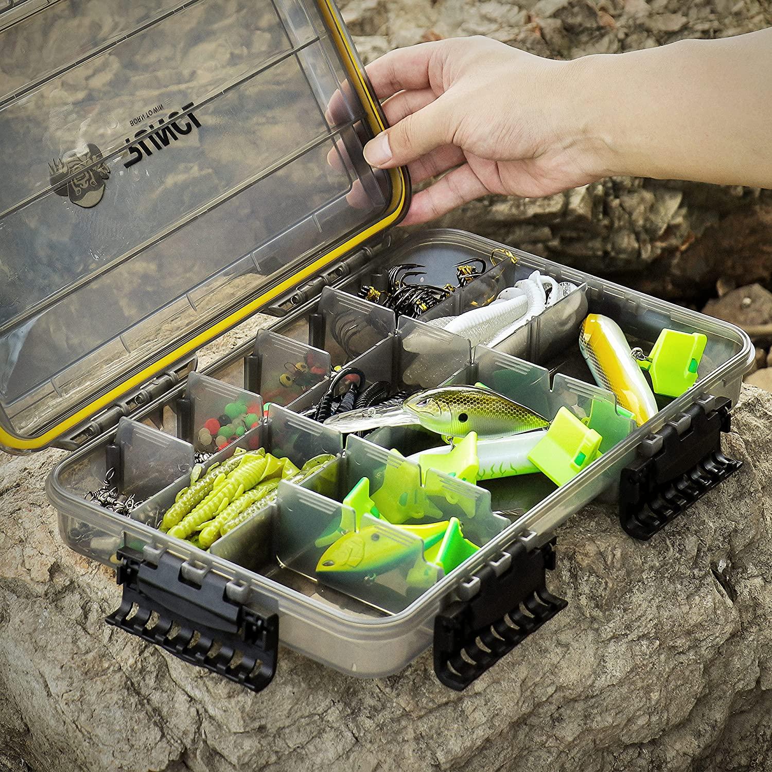 RUNCL Fishing Tackle Box, Waterproof Airtight Stowaway, 3600/3700