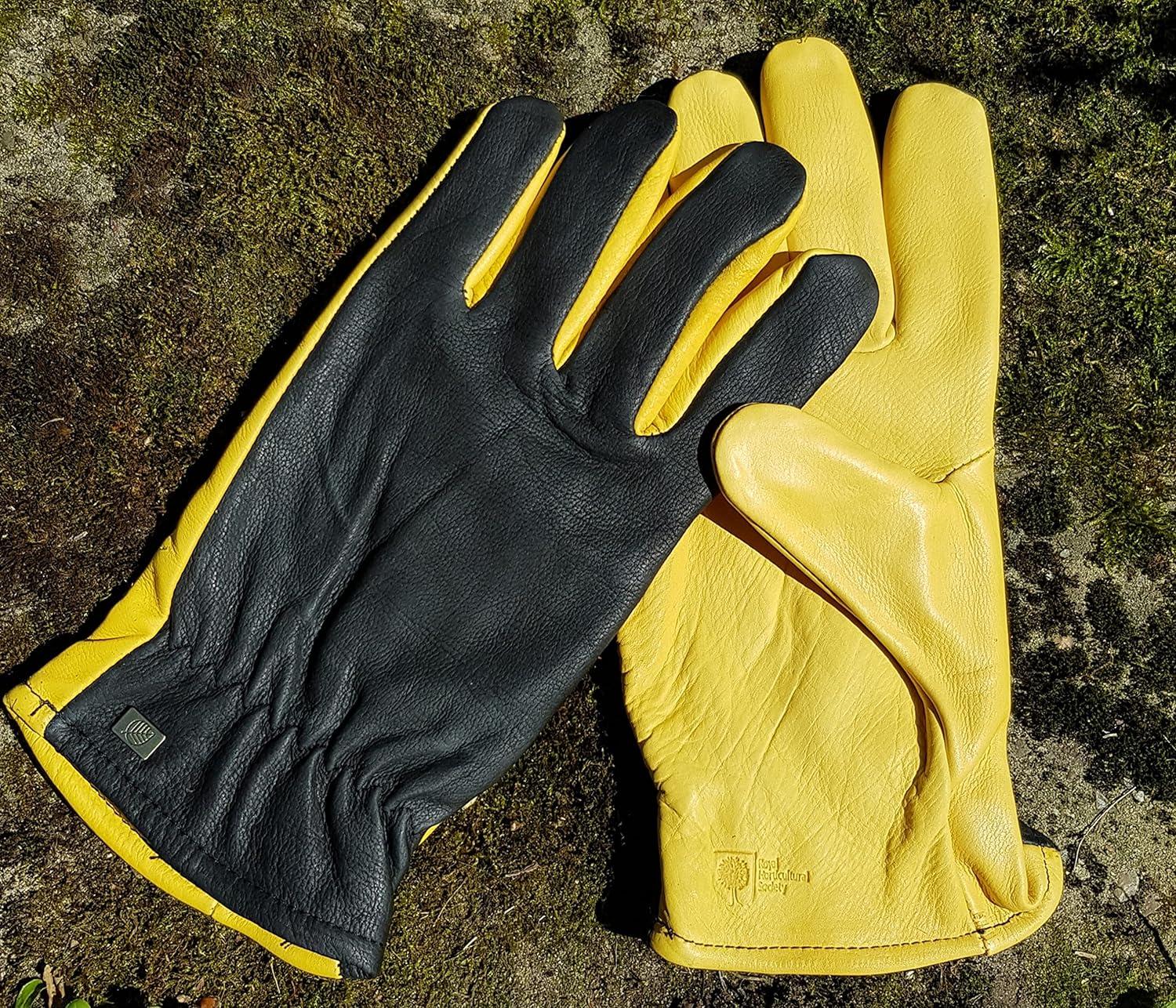 Gold Leaf DRY TOUCH Leather Gardening Gloves - Thumbnail 2