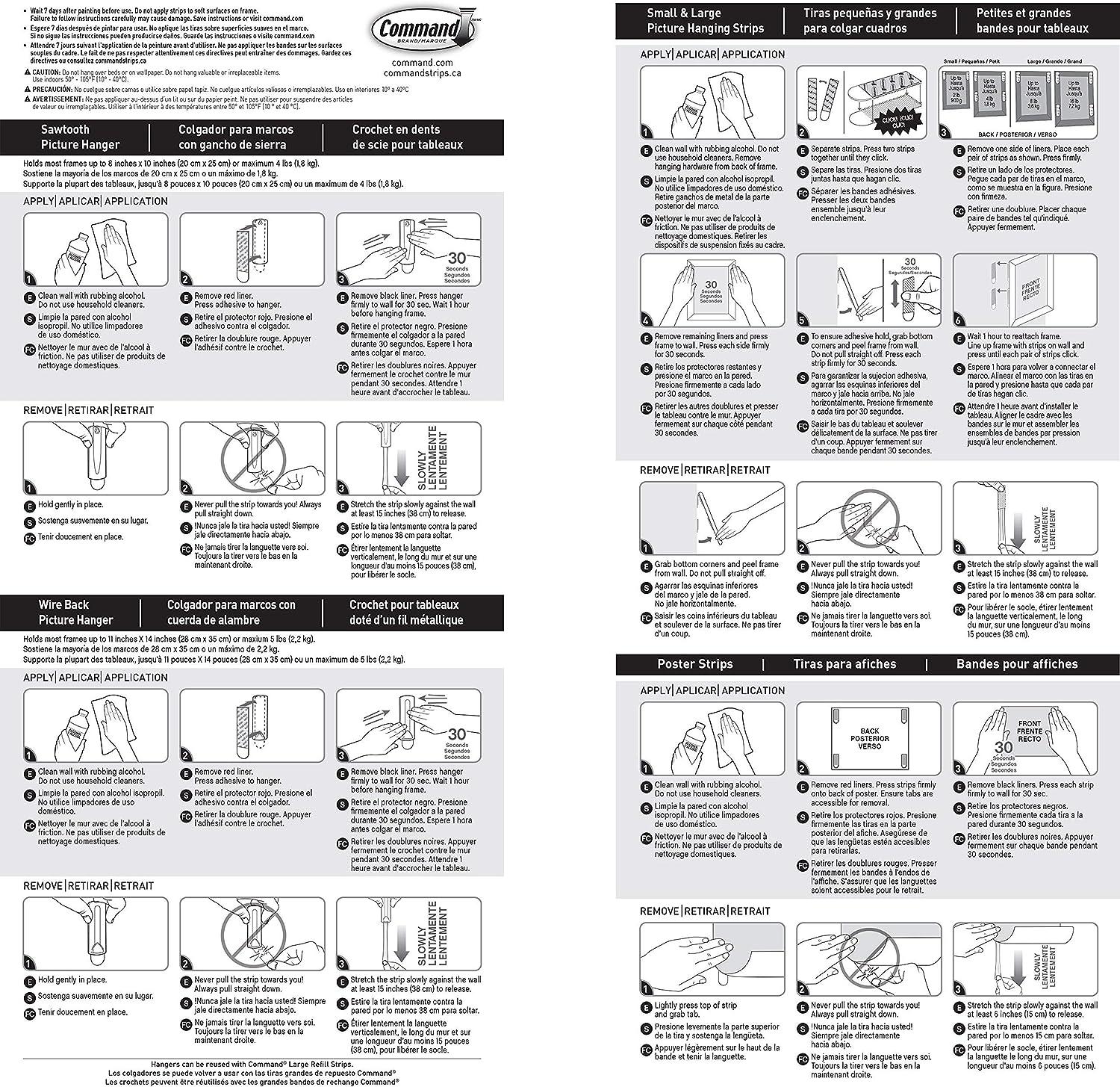 Command Picture Hanging Kit Various Sized Picture Hanging Hooks and