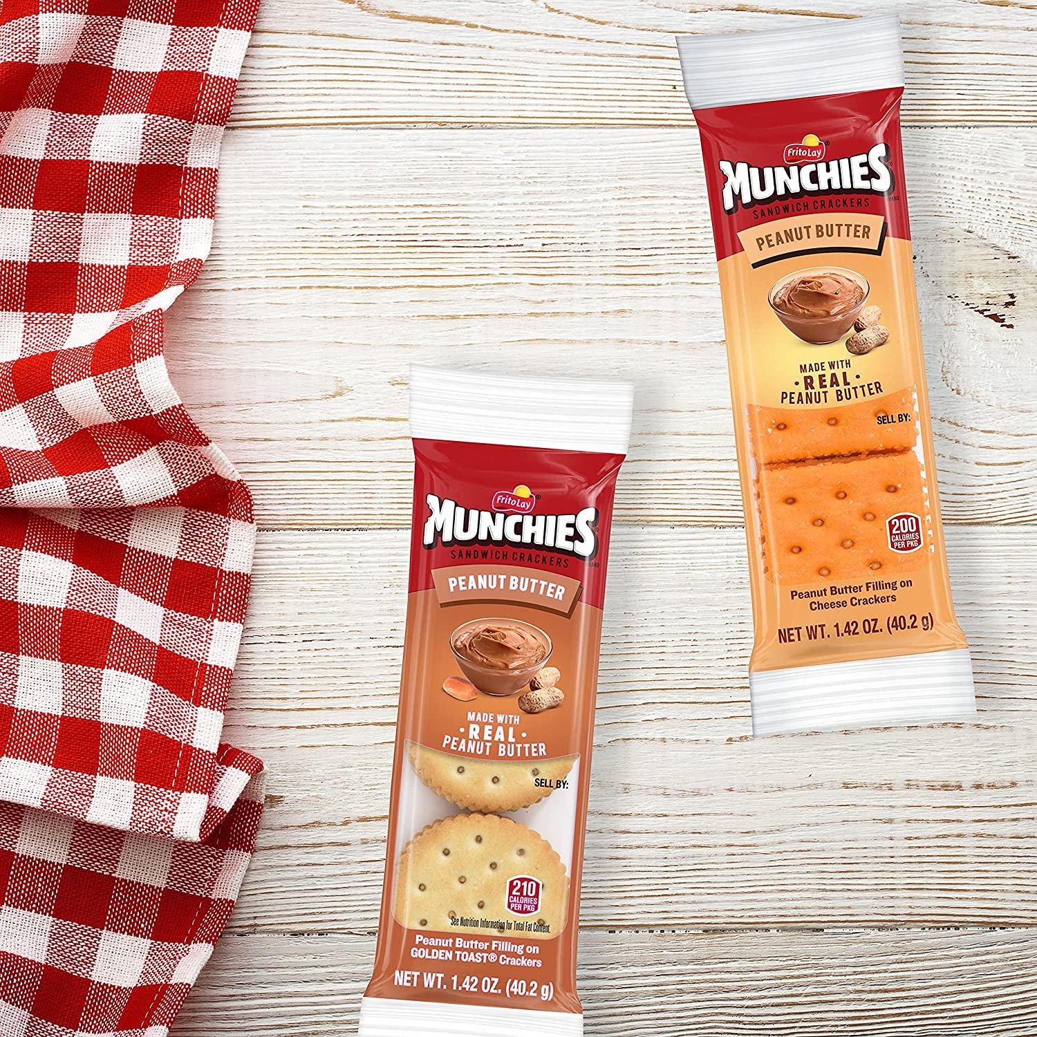 Munchies Sandwich Crackers, Peanut Butter Variety Pack,4 Count (Pack of 1)