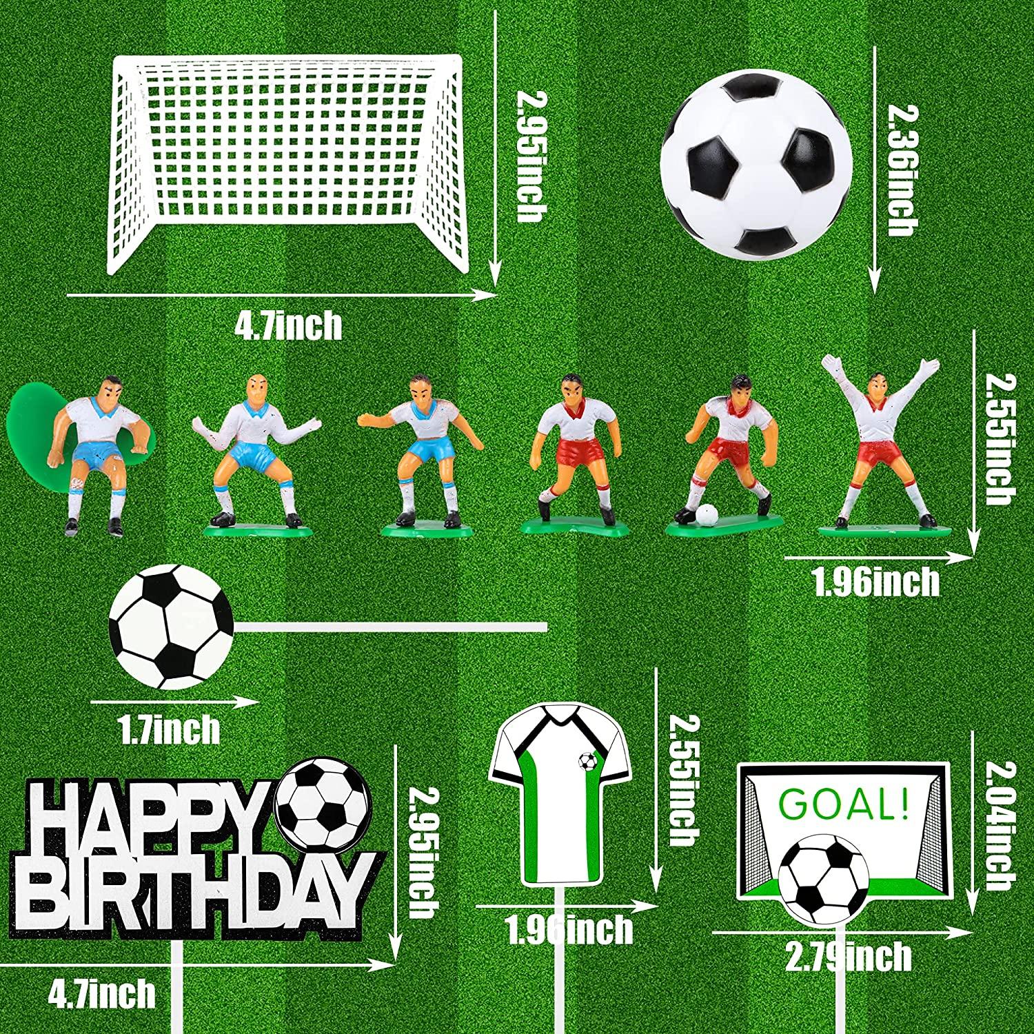 Soccer Cake Topper Decorations 14 PCS Soccer Ball & Player Theme